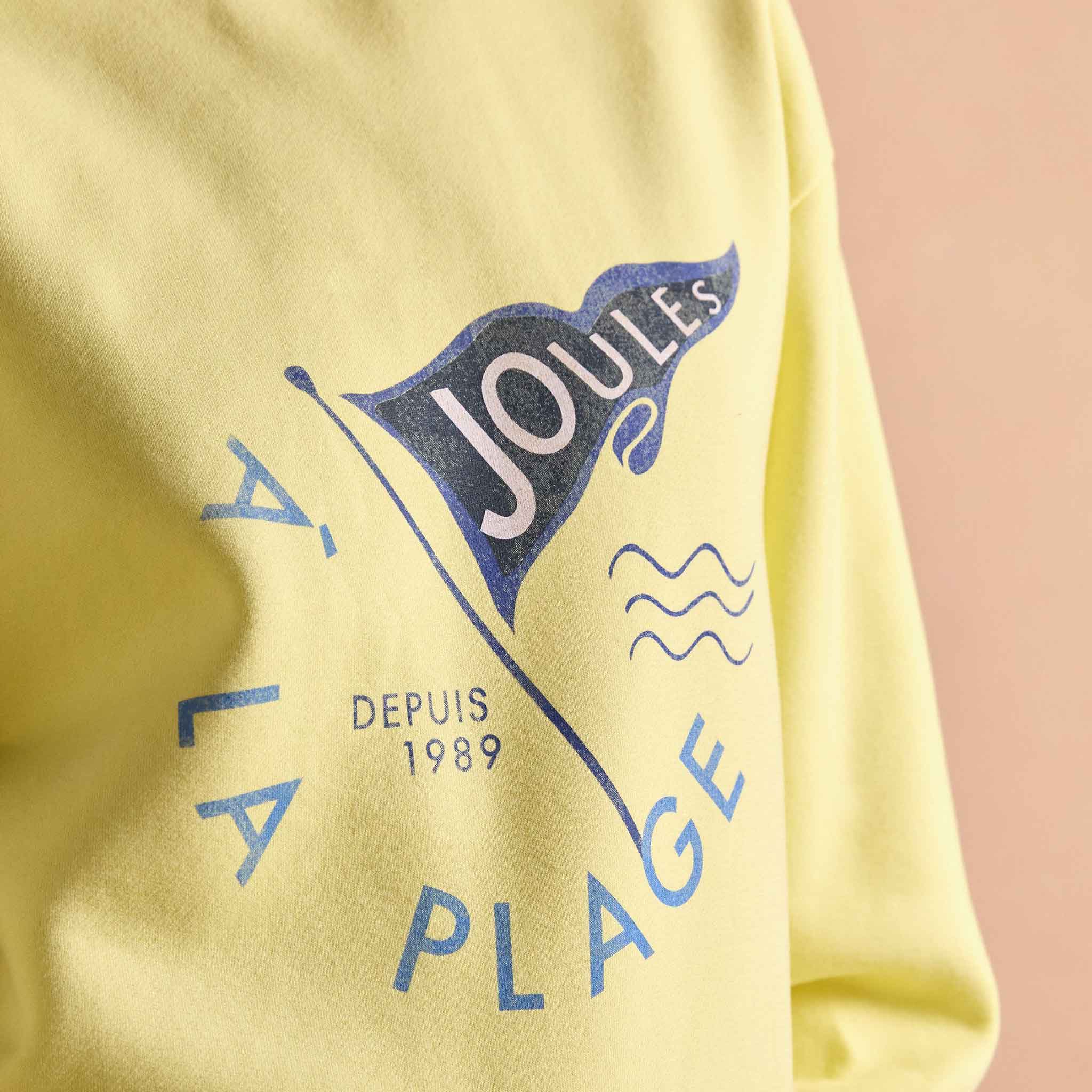 Joules Graphic Cotton Rich Crew Neck Sweatshirt Yellow