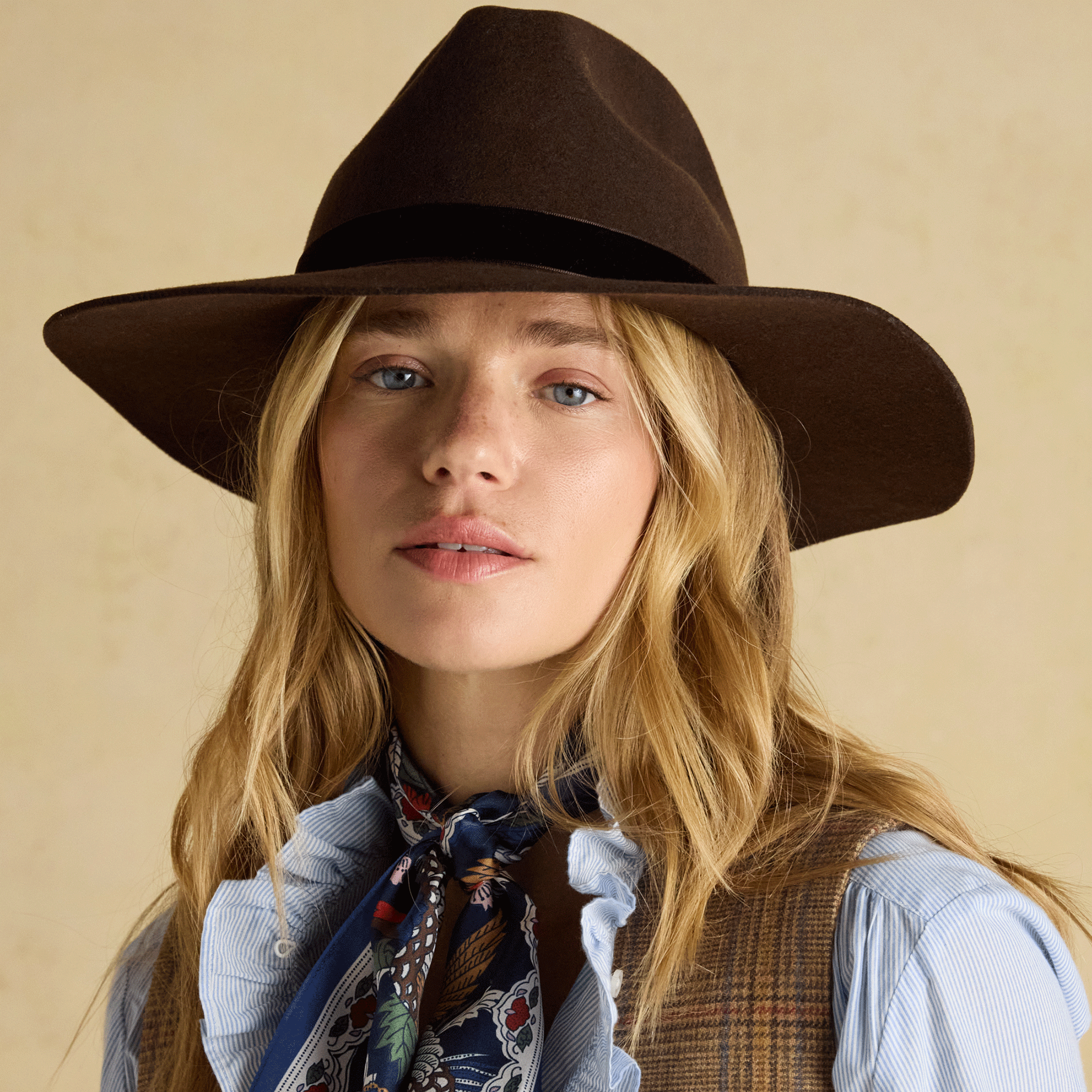 Joules Grove Wool Fedora Chocolate Brown