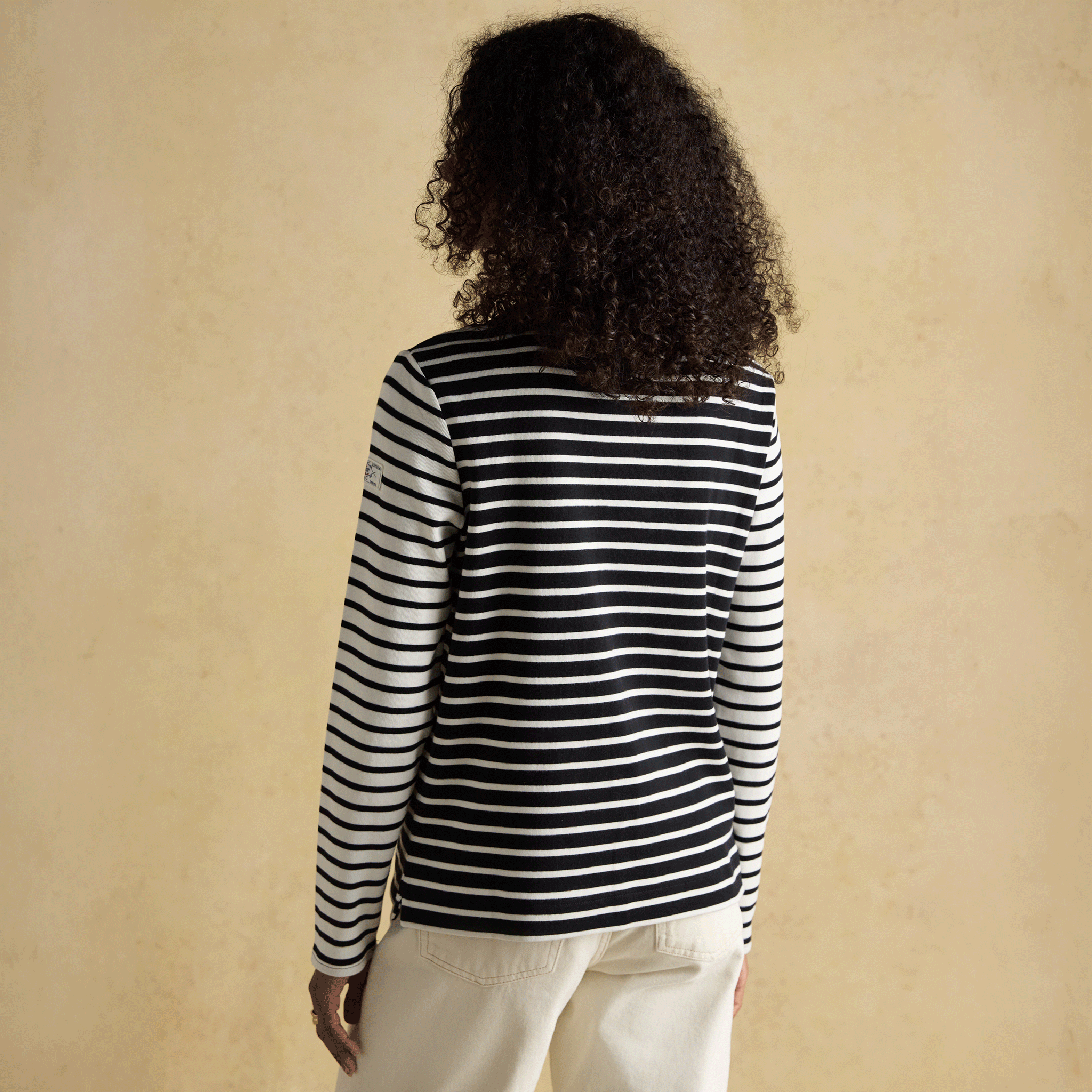 Joules Harbour Boat Neck Breton Stripe Top Black-Cream