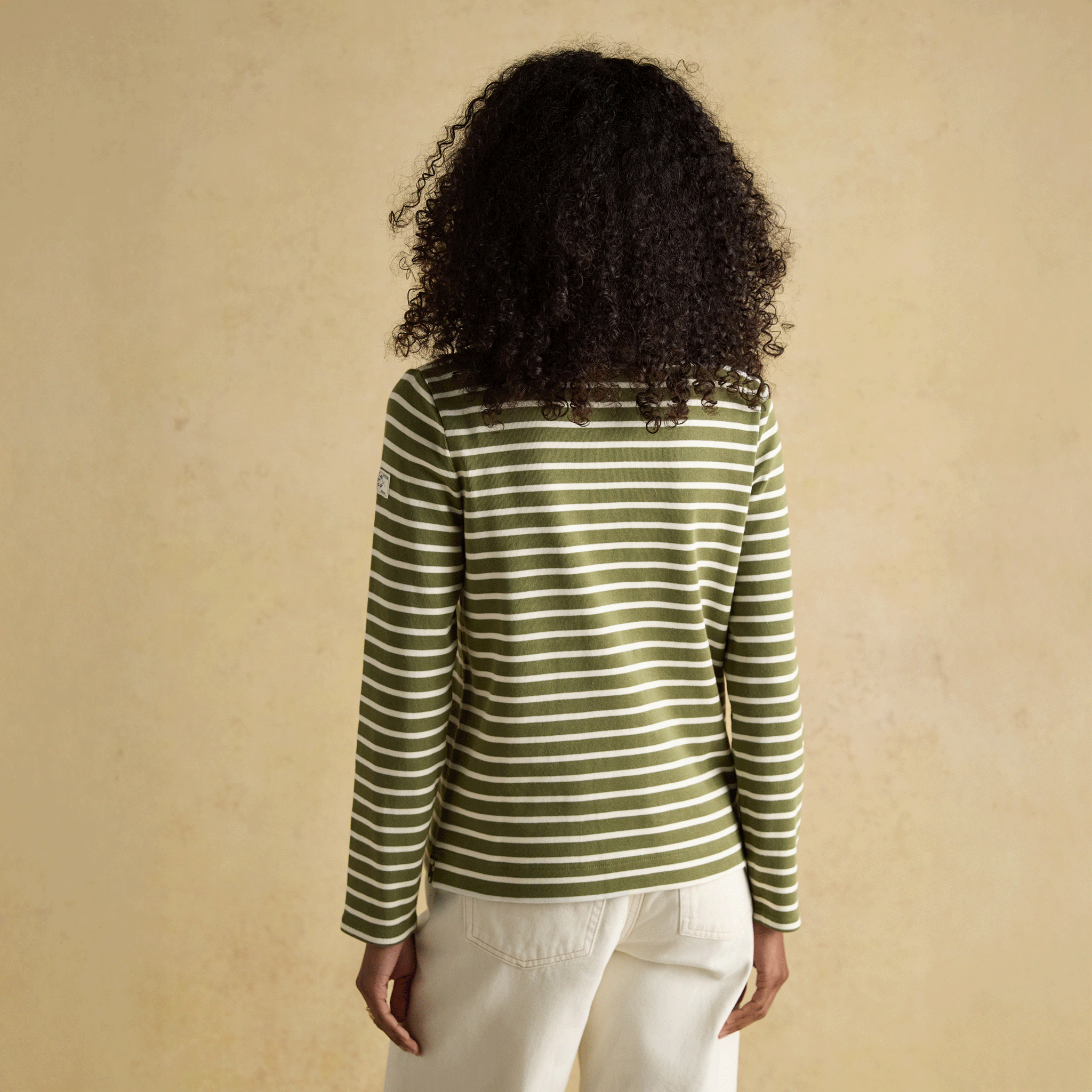 Joules Harbour Boat Neck Breton Stripe Top Green