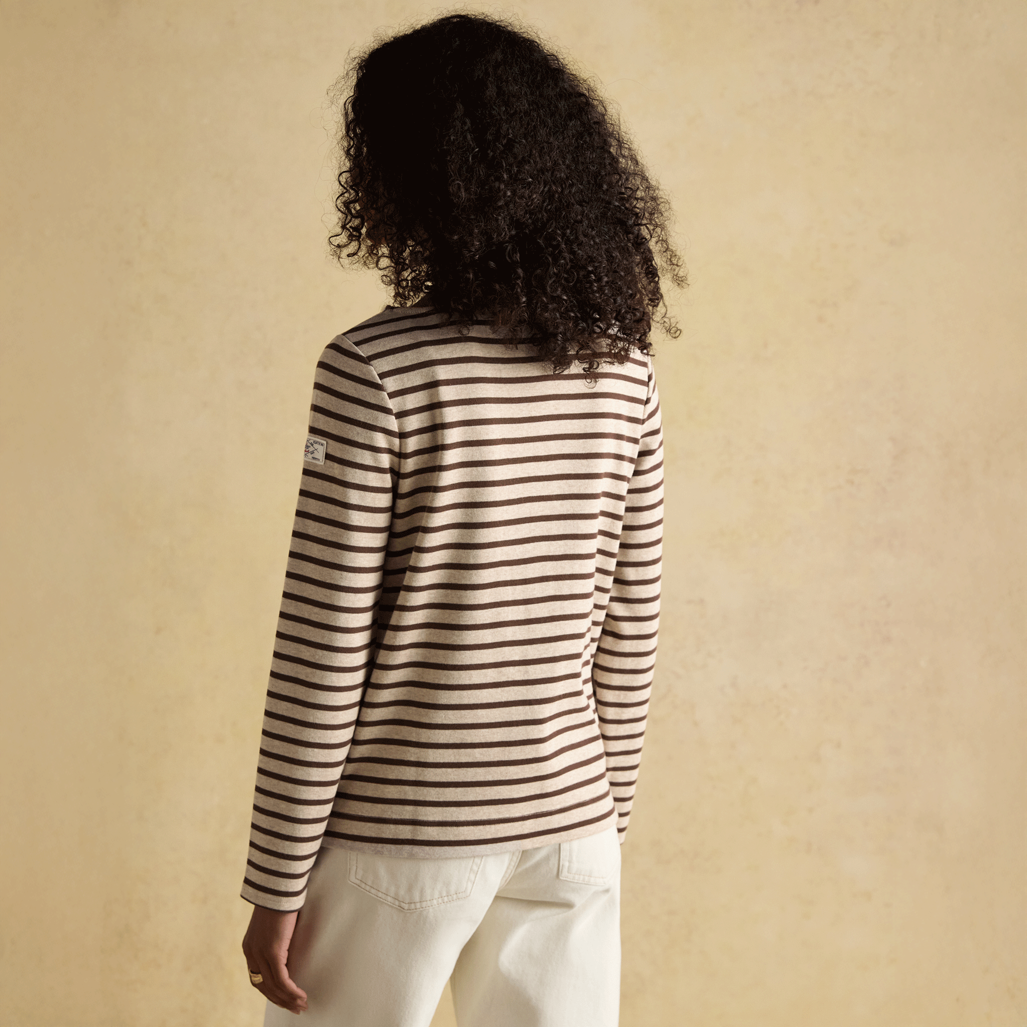 Joules Harbour Boat Neck Breton Stripe Top Neutral