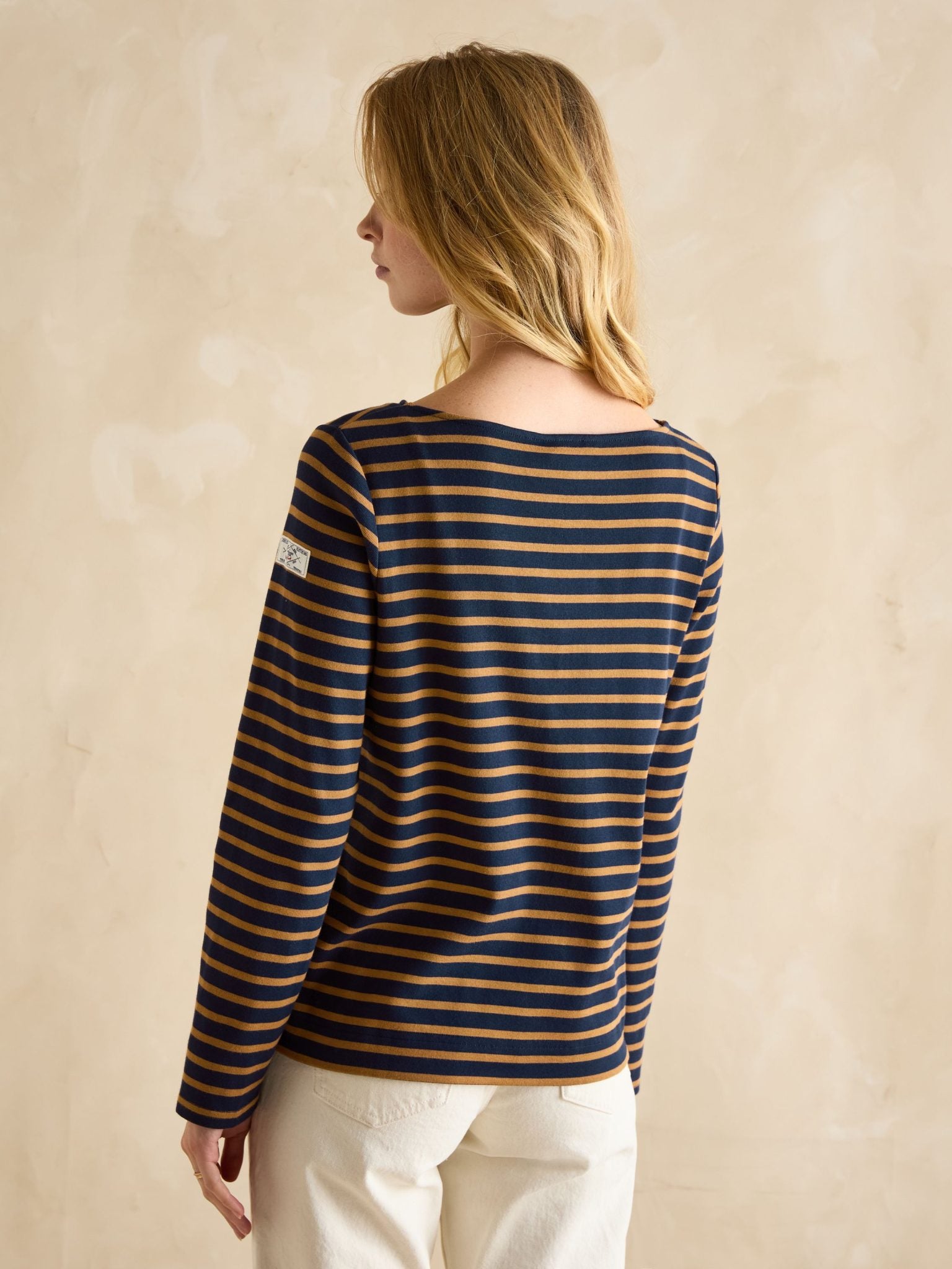 Joules Harbour Boat Neck Breton Top Navy-Tan 4
