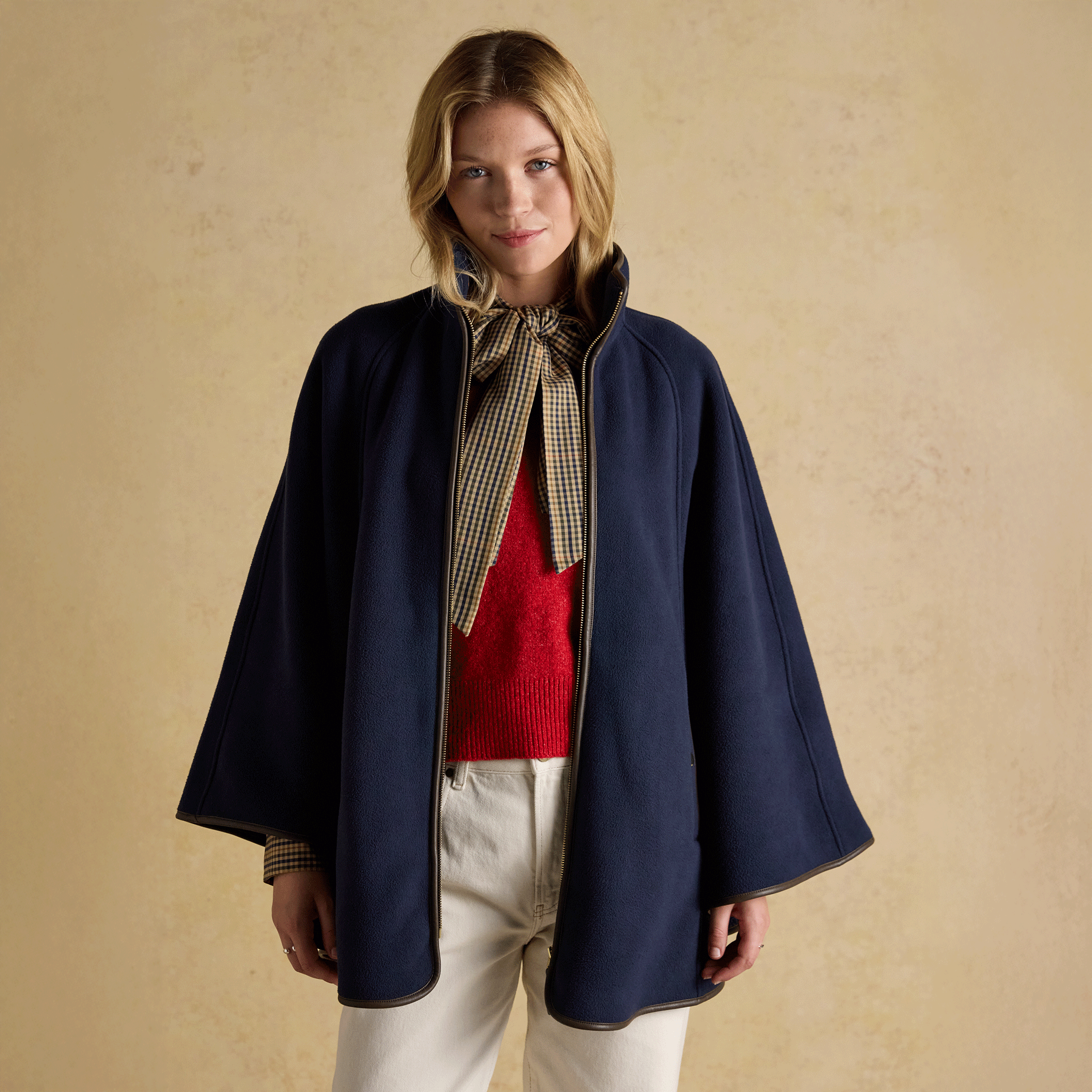 Joules Heritage Fleece Longline Cape Navy