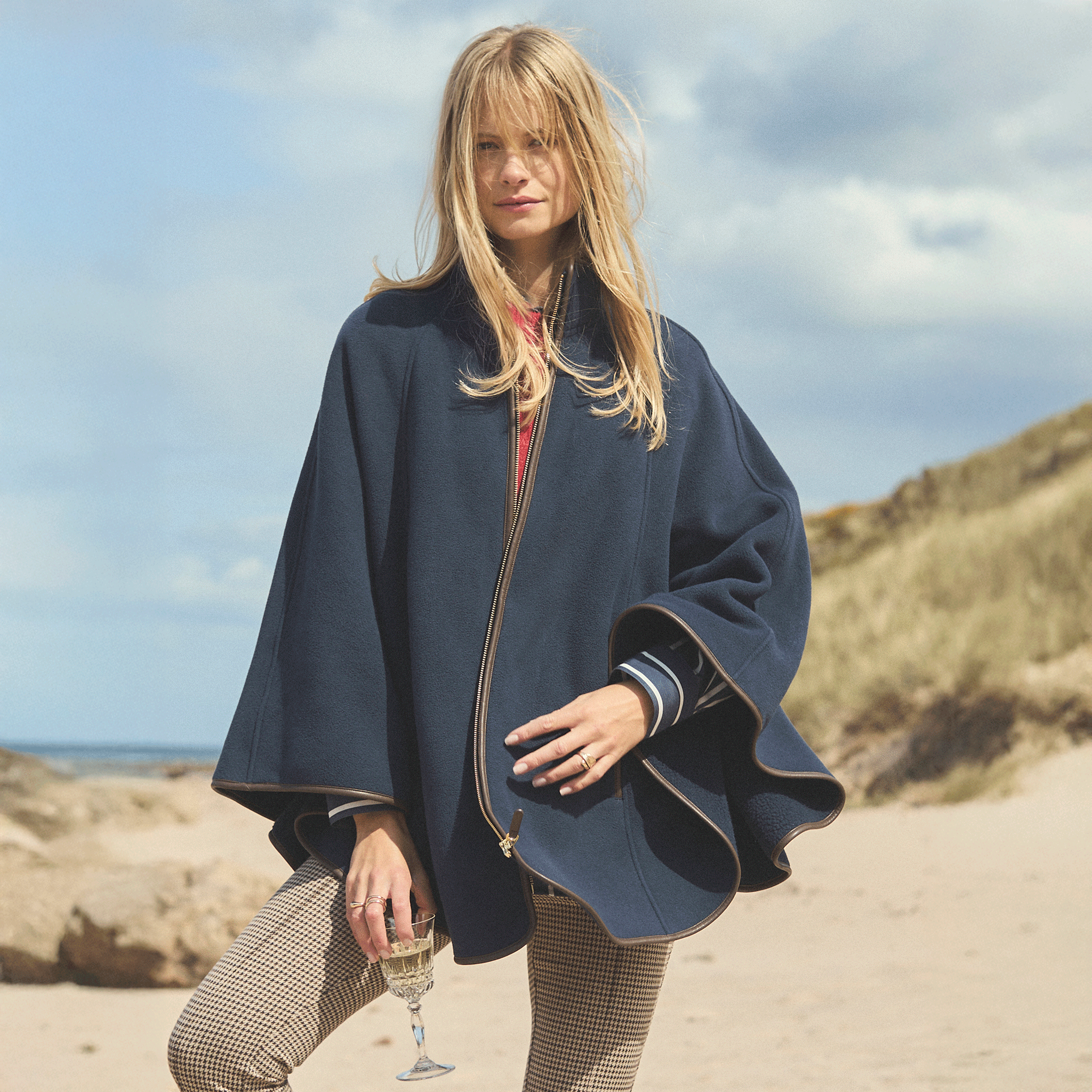 Joules Heritage Fleece Longline Cape Navy