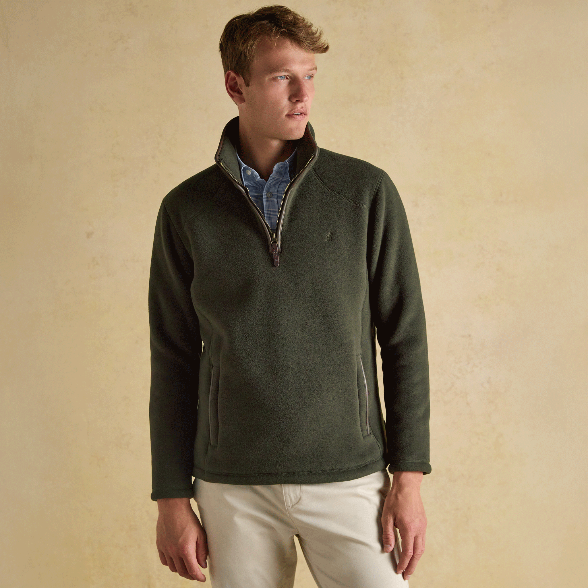Joules Heritage Men's Quarter Zip Fleece Dark Green
