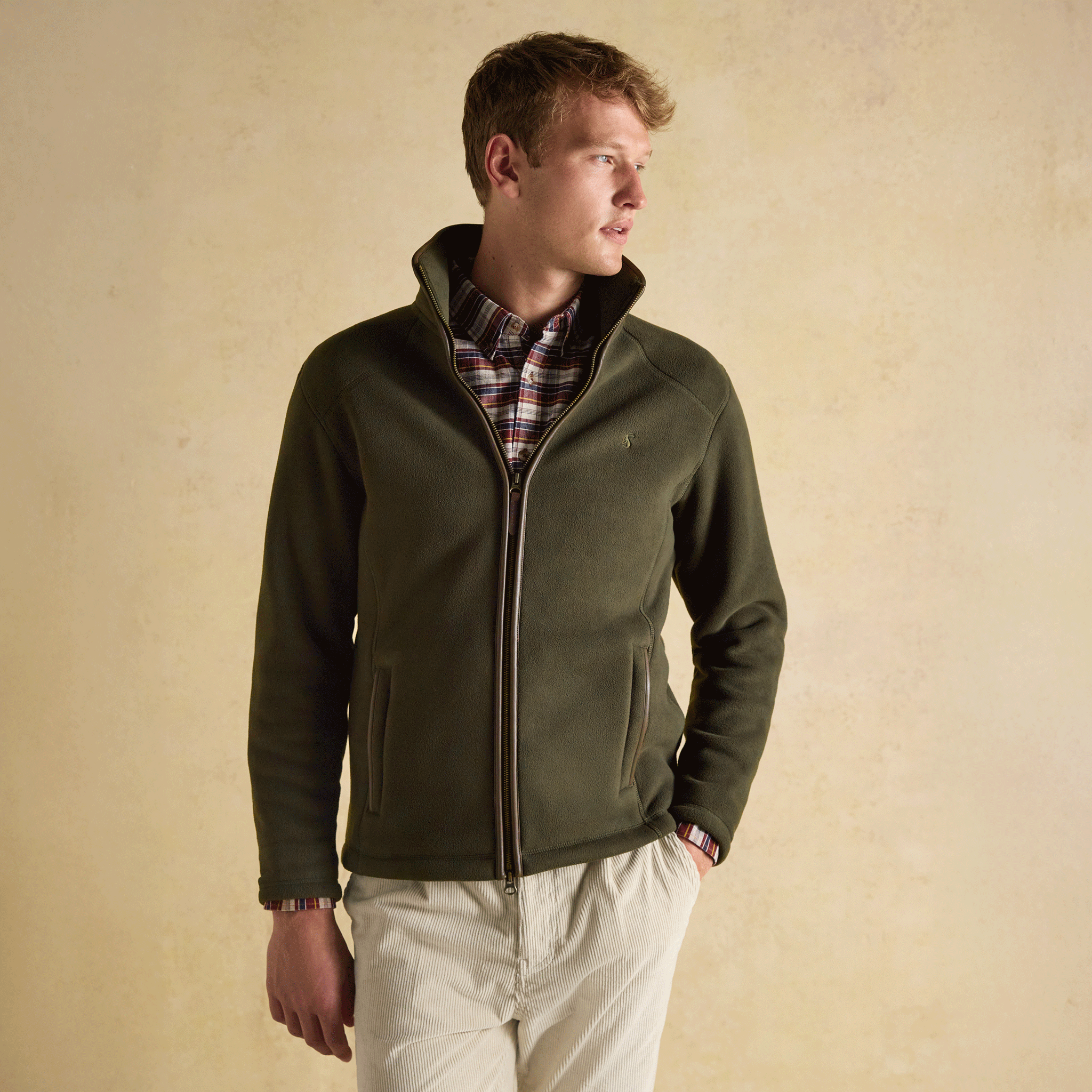 Joules Heritage Men's Zip Through Fleece Dark Green