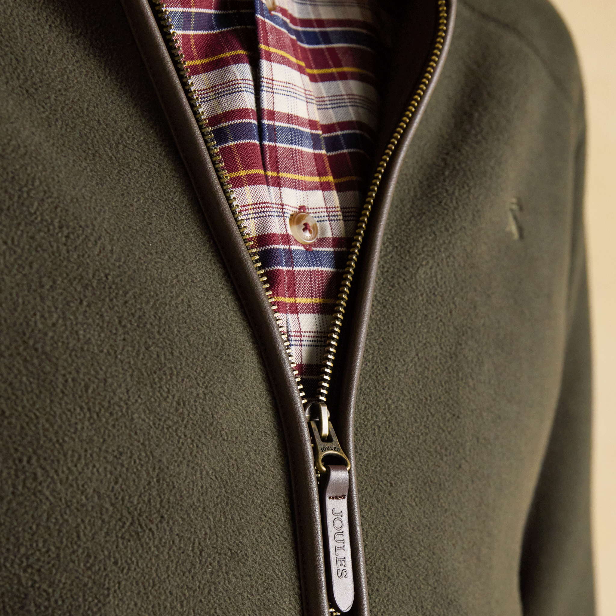 Joules Heritage Men's Zip Through Fleece Dark Green