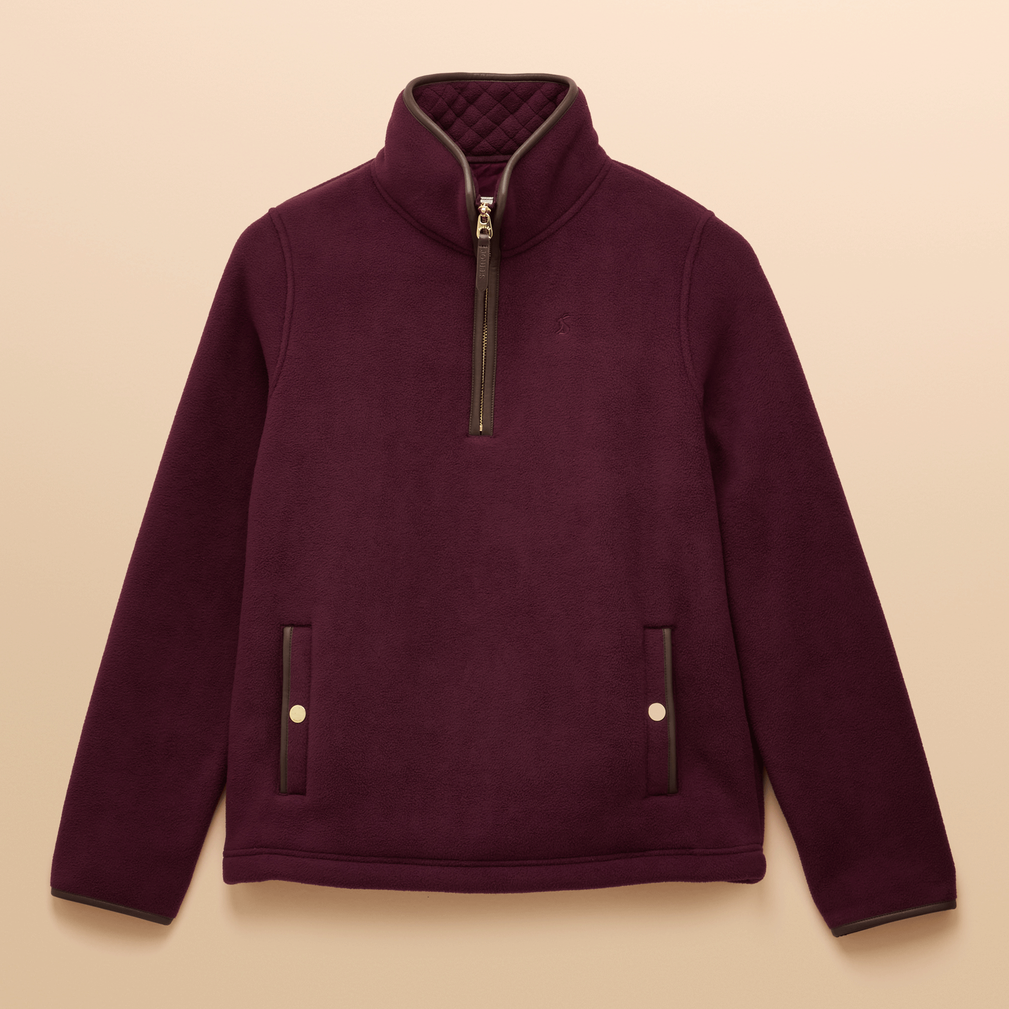 Joules Heritage Quarter Zip Fleece Burgundy Red