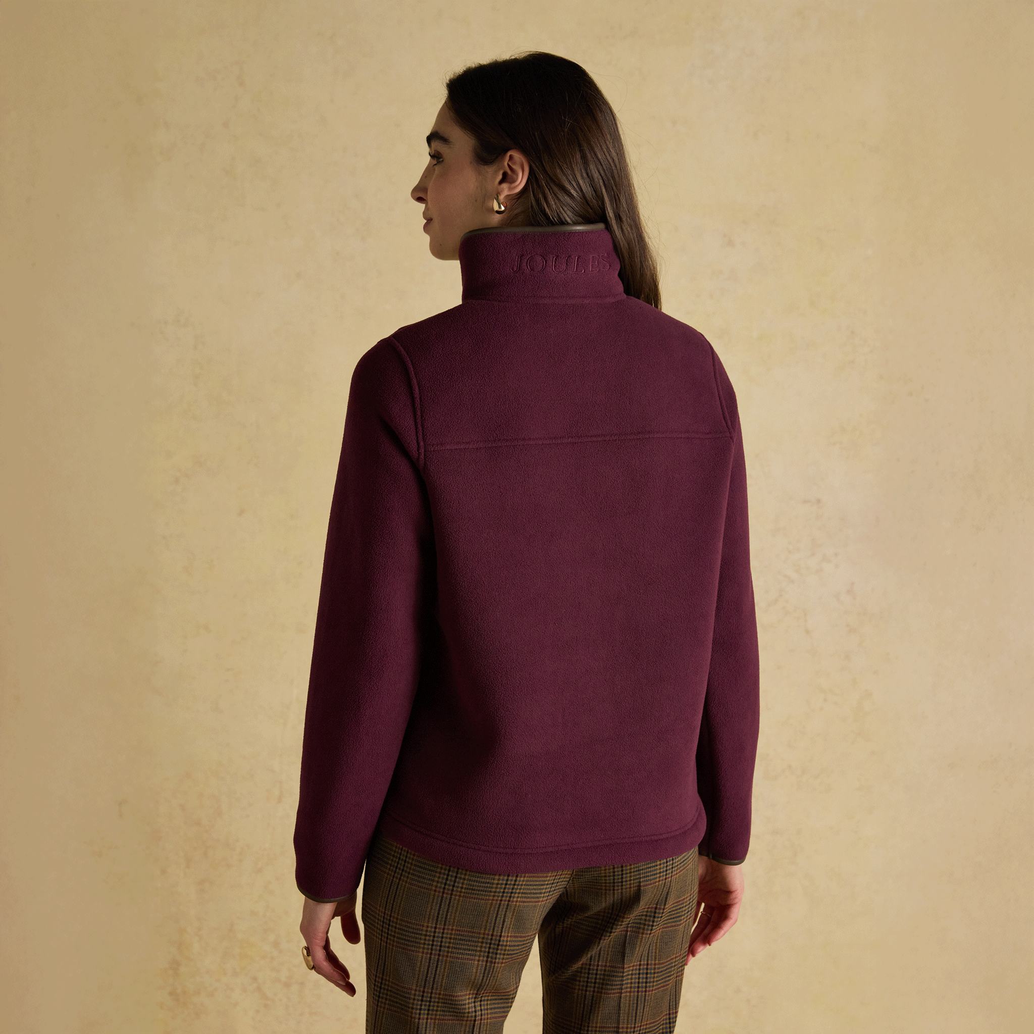 Joules Heritage Quarter Zip Fleece Burgundy Red