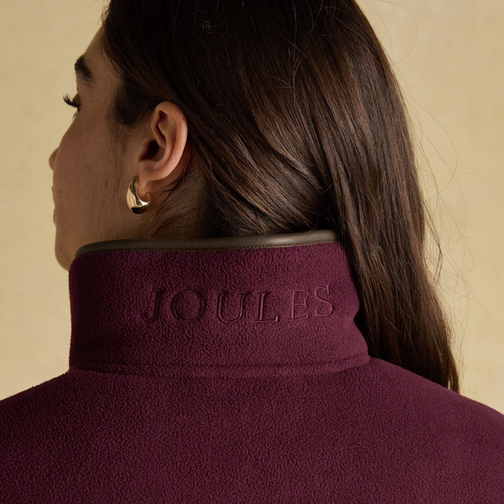 Joules Heritage Quarter Zip Fleece Burgundy Red