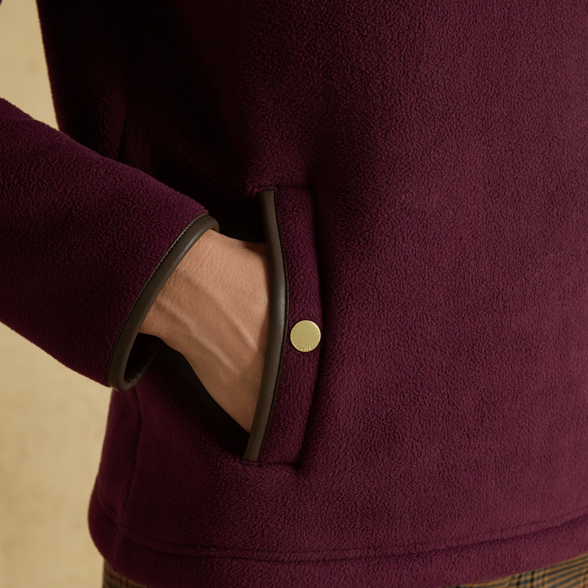 Joules Heritage Quarter Zip Fleece Burgundy Red