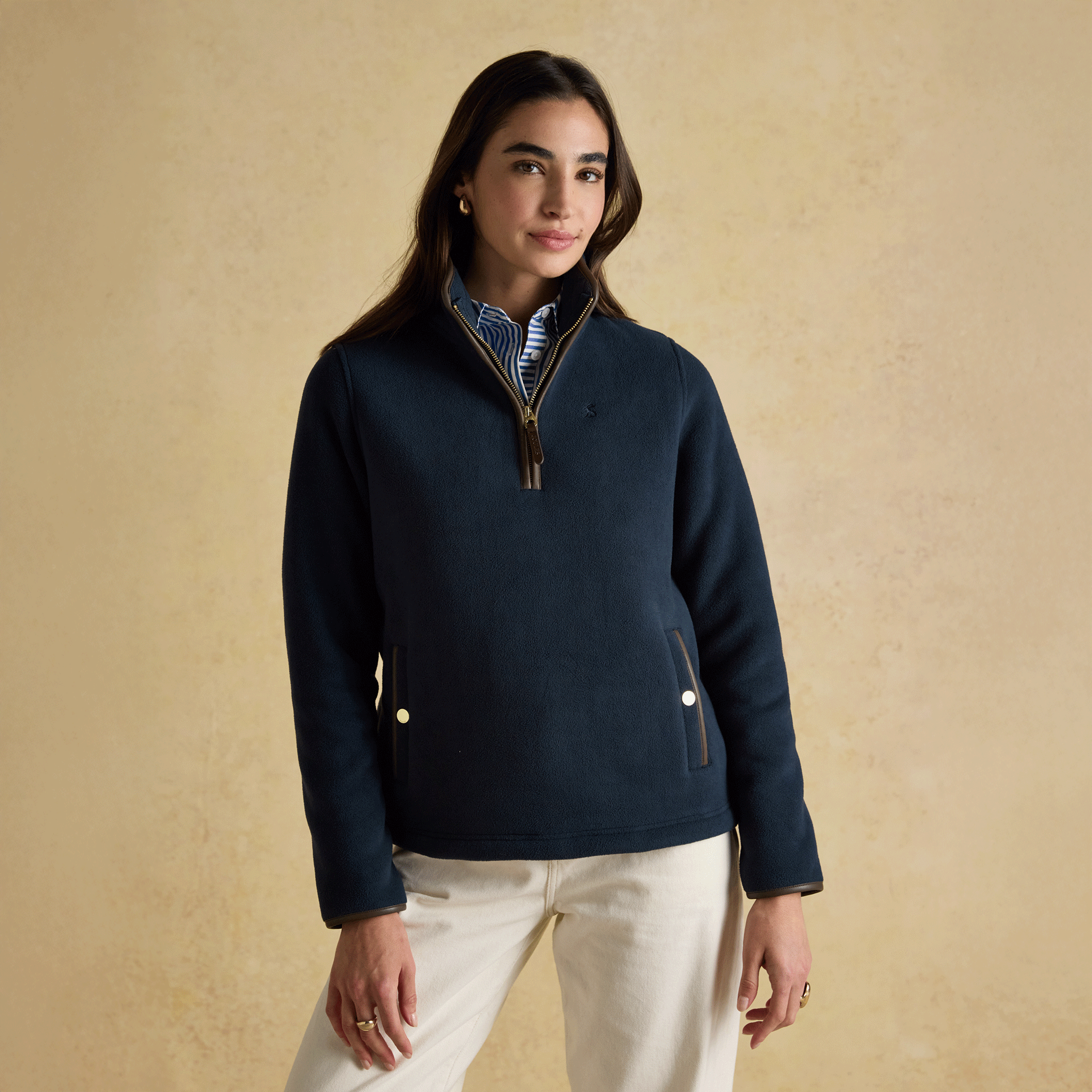 Joules Heritage Quarter Zip Fleece Navy