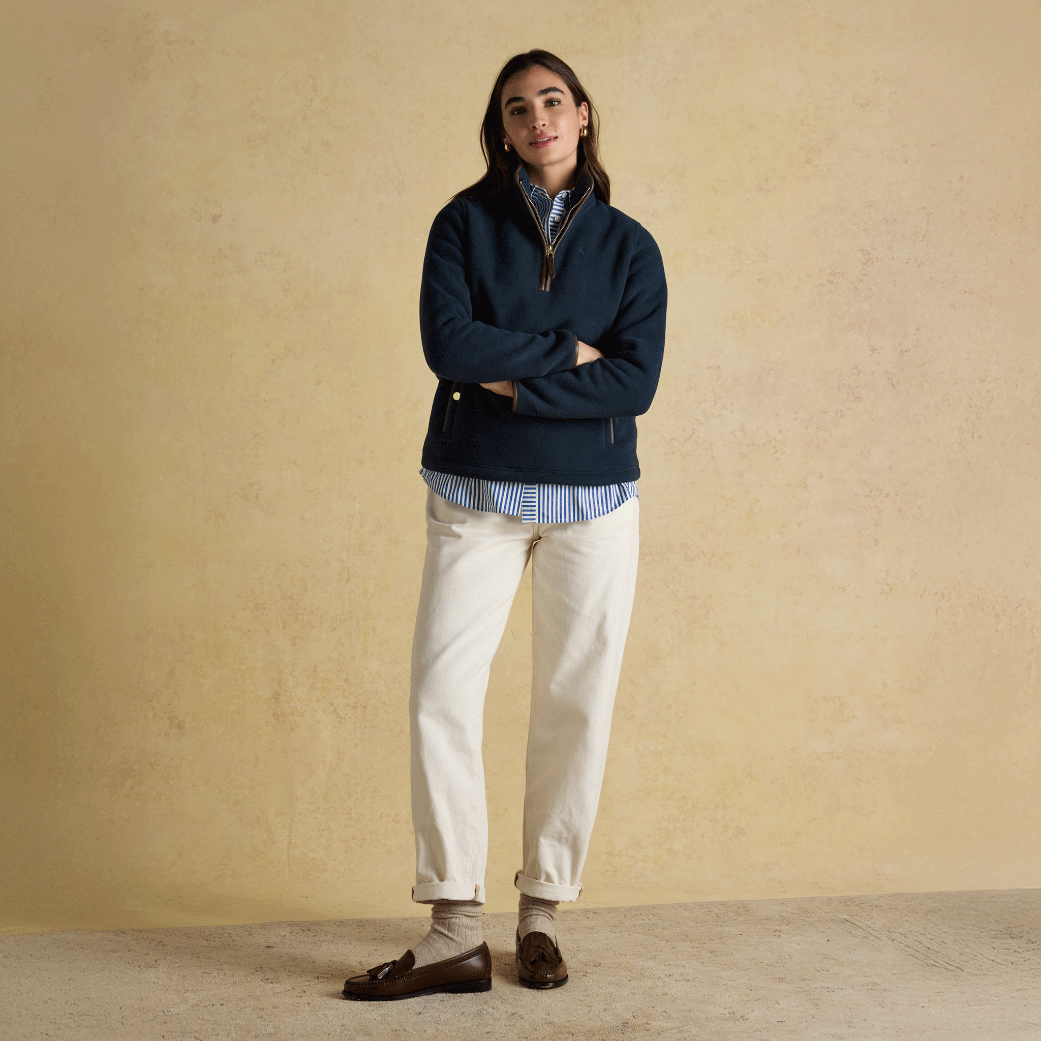 Joules Heritage Quarter Zip Fleece Navy