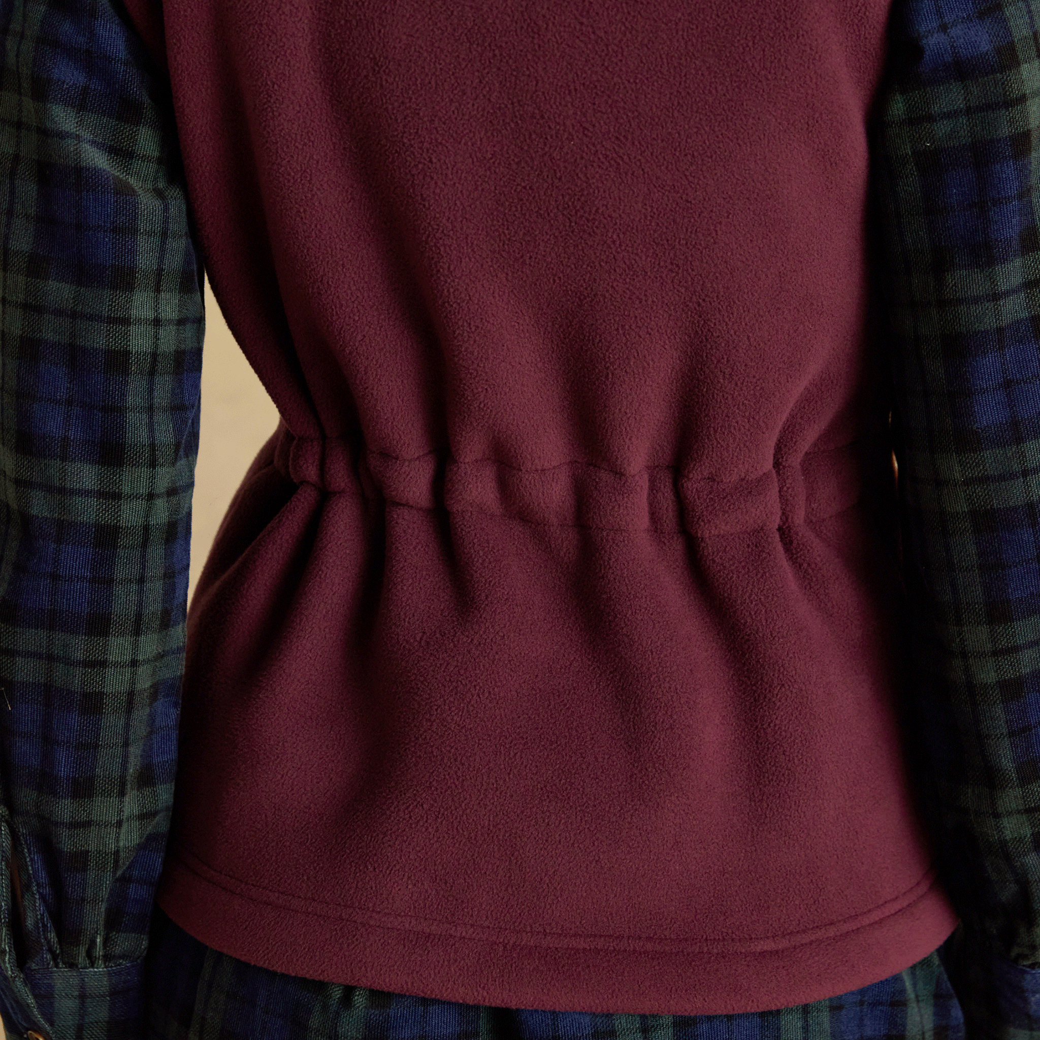 Joules Heritage Regular Fleece Gilet Burgundy Red