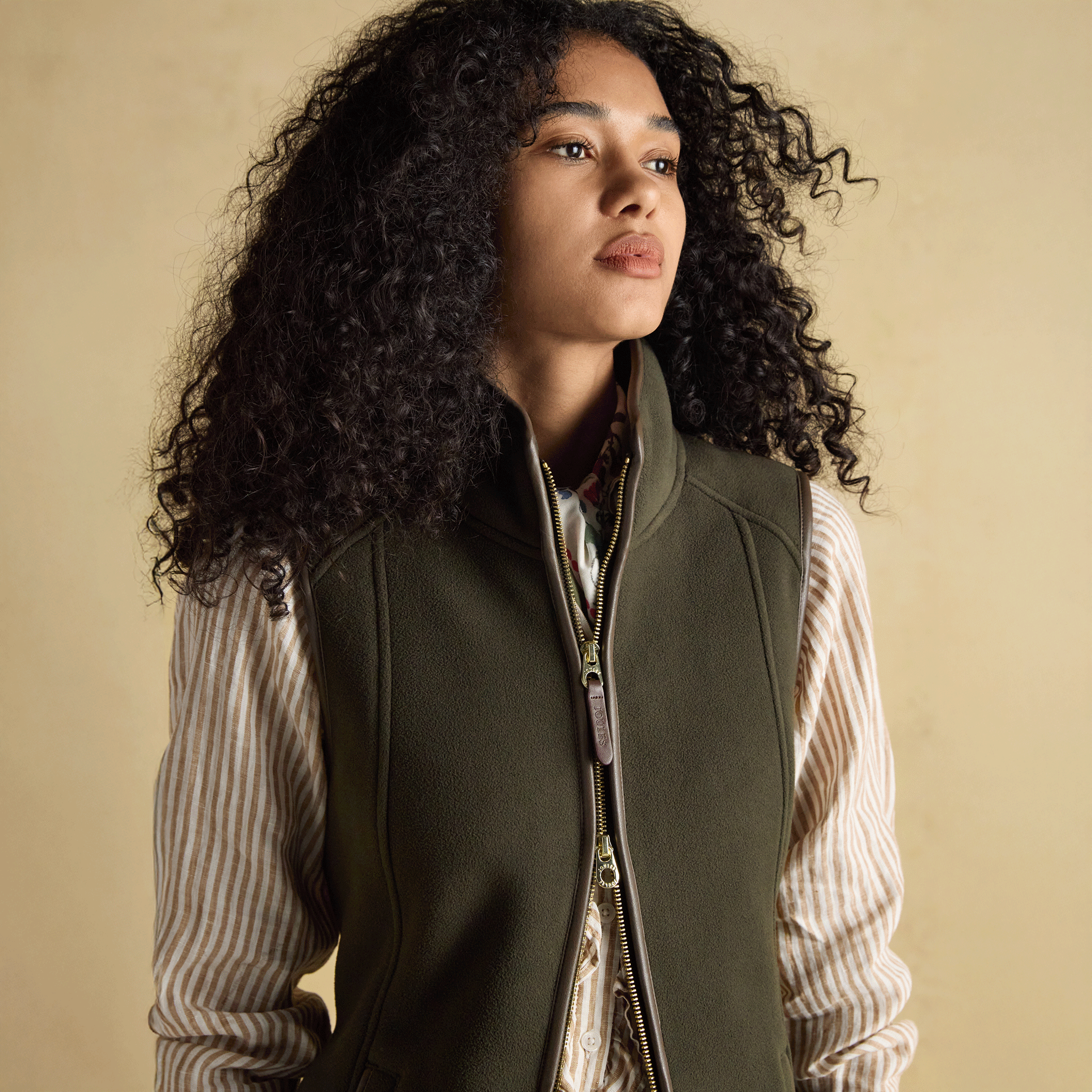 Joules Heritage Regular Fleece Gilet Green