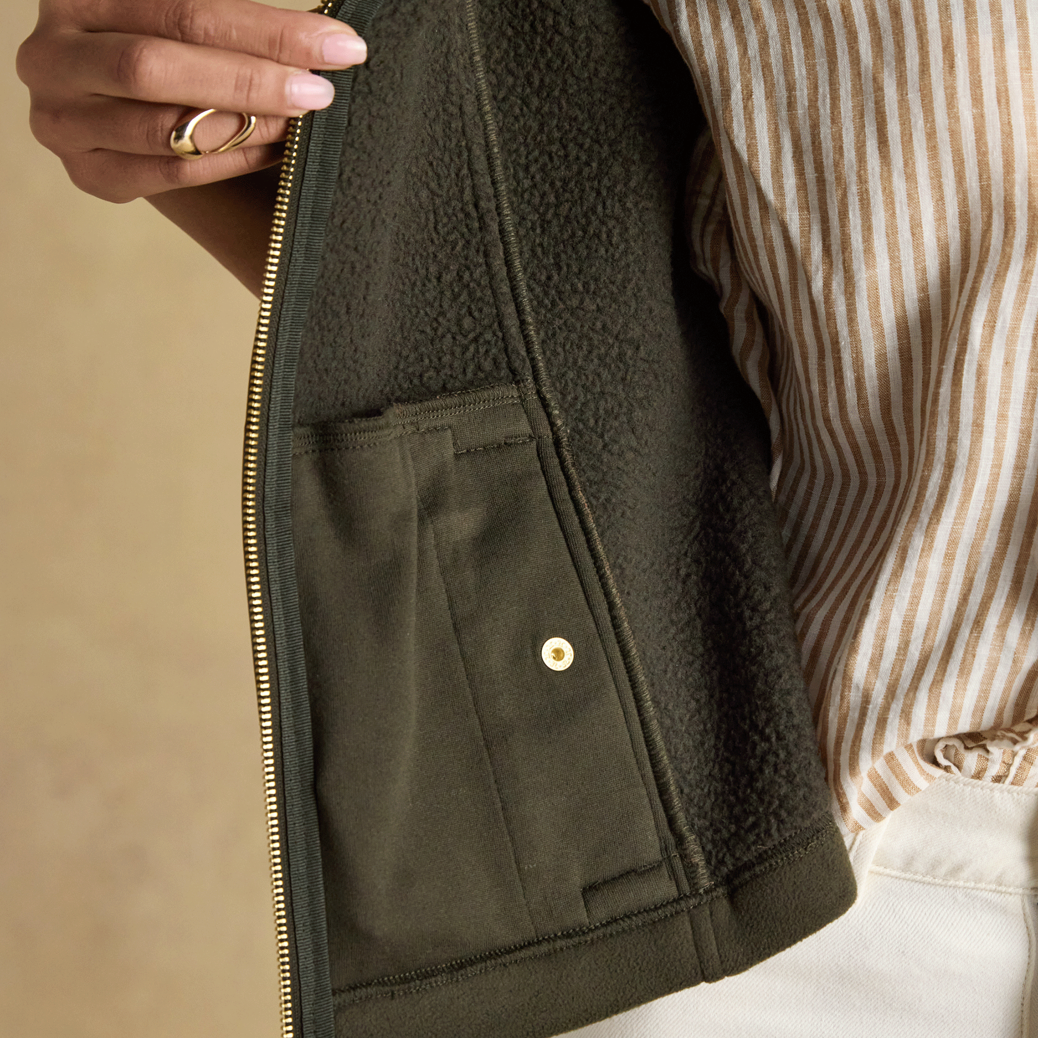 Joules Heritage Regular Fleece Gilet Green