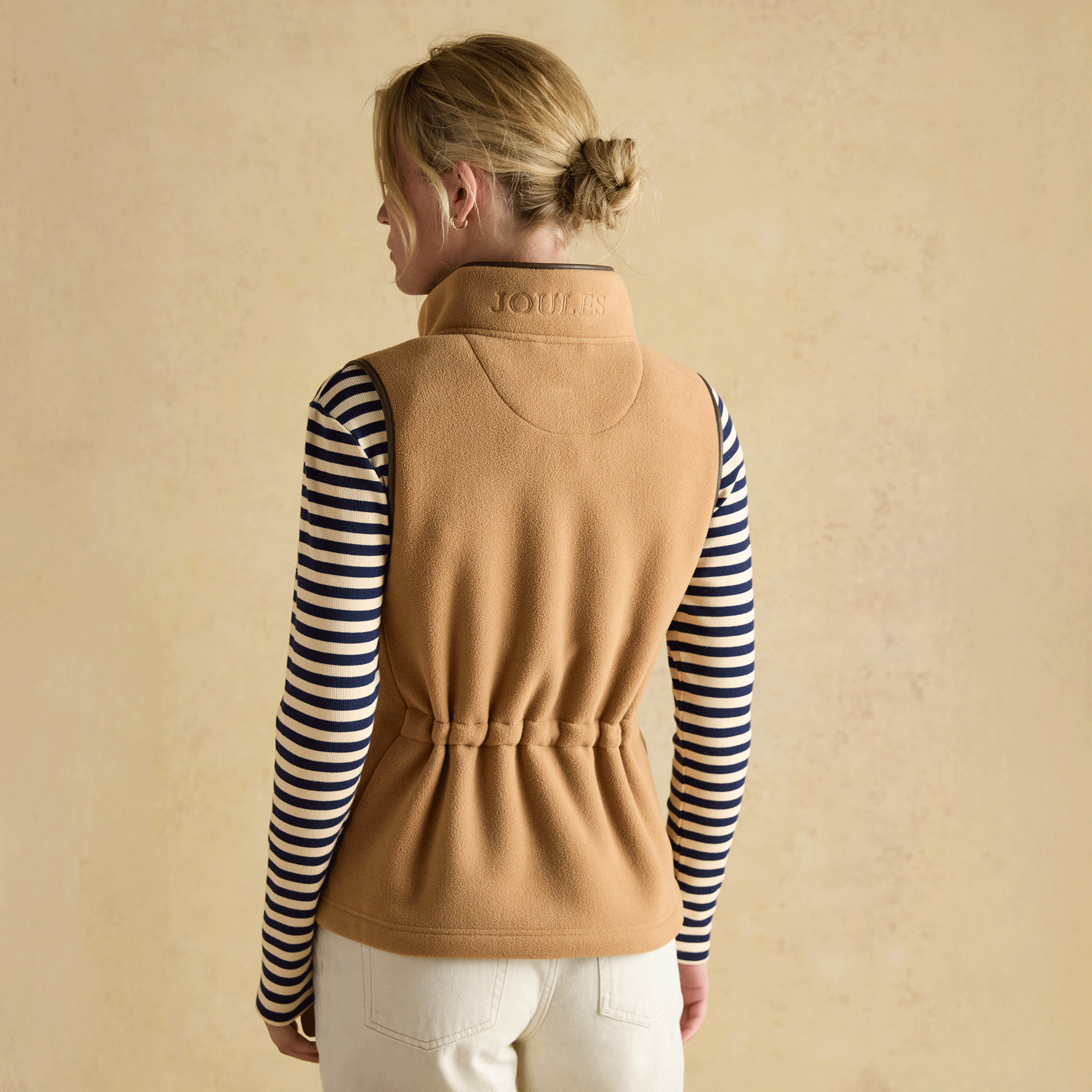 Joules Heritage Regular Fleece Gilet Tan
