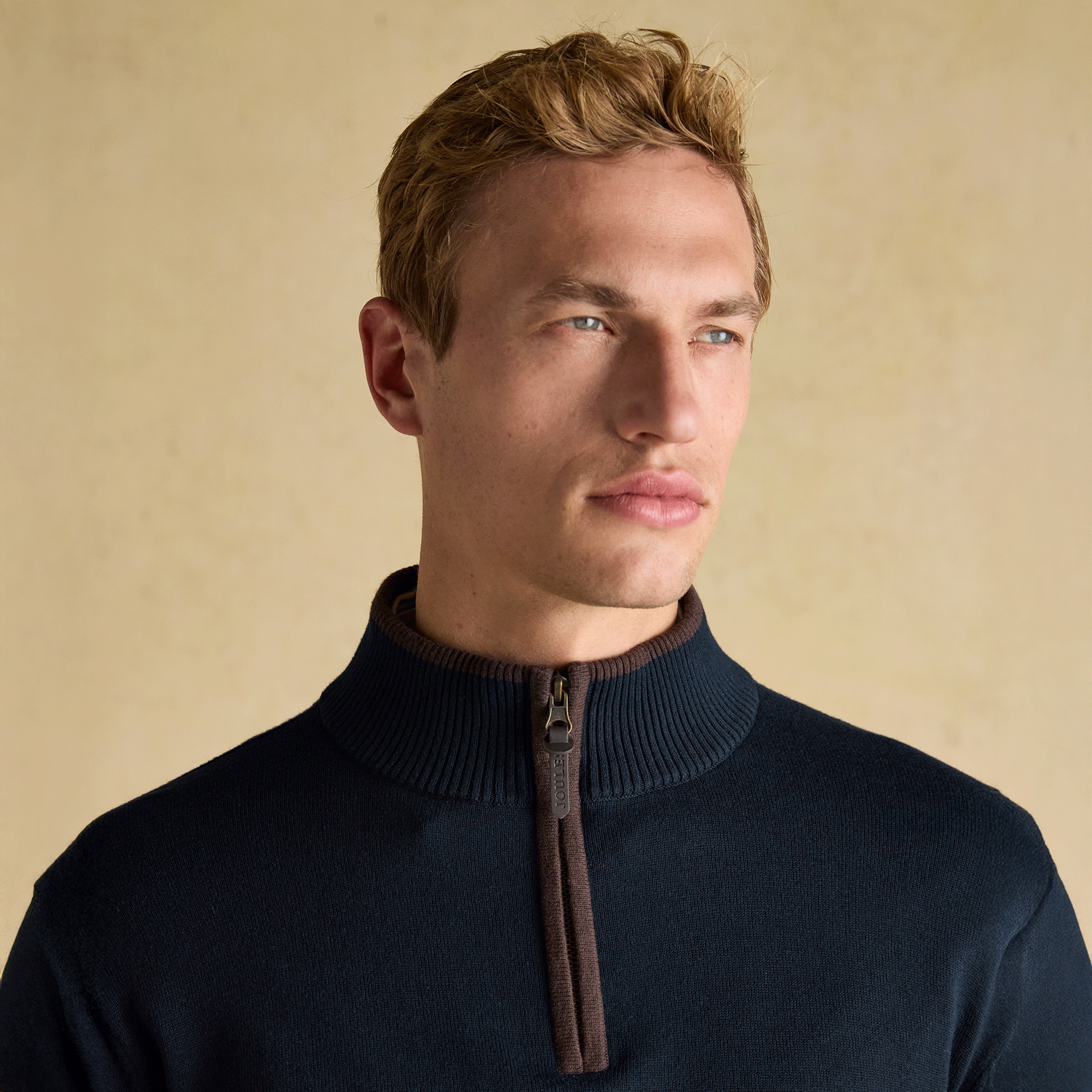 Joules Hillside Quarter Zip Knitted Jumper Navy Blue