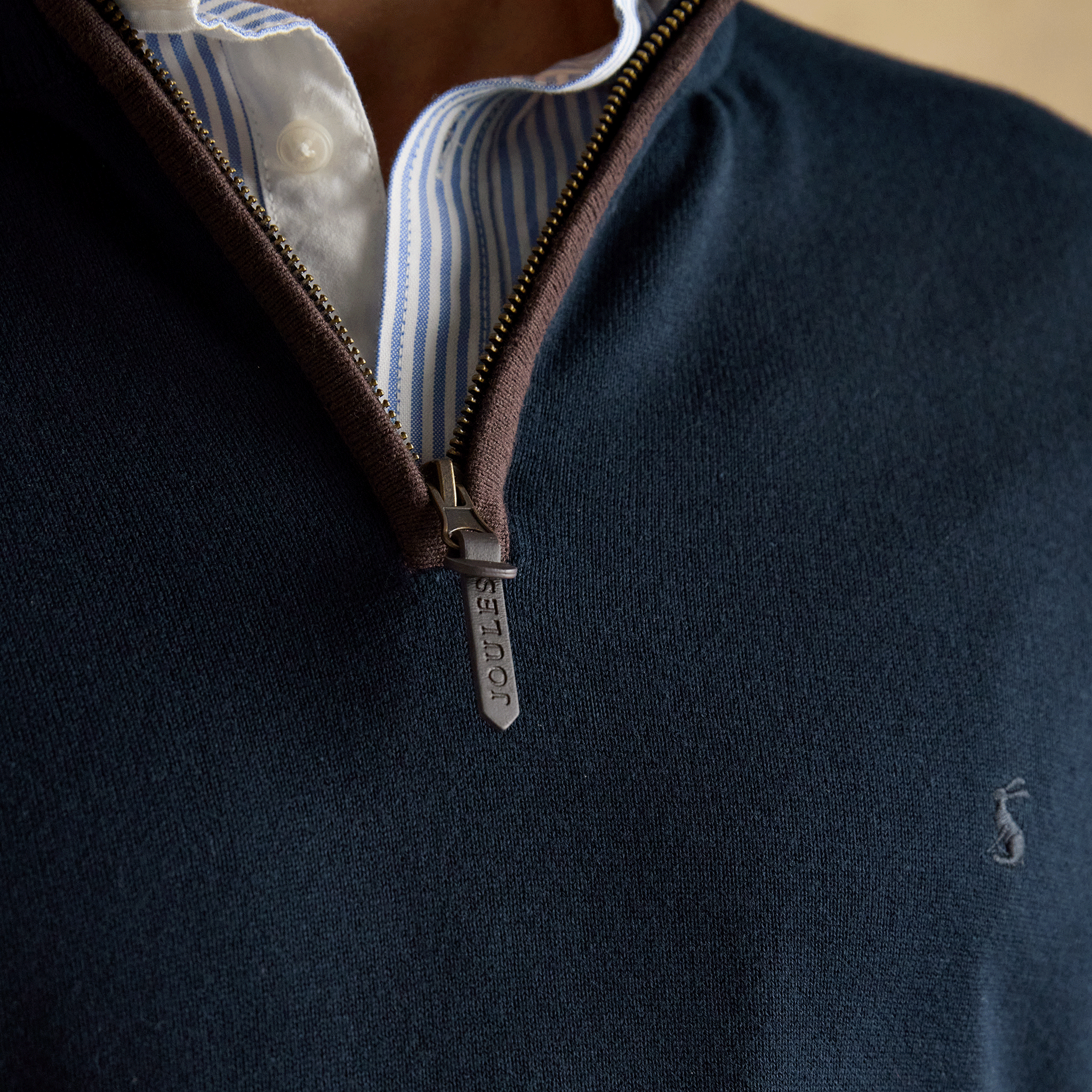 Joules Hillside Quarter Zip Knitted Jumper Navy Blue