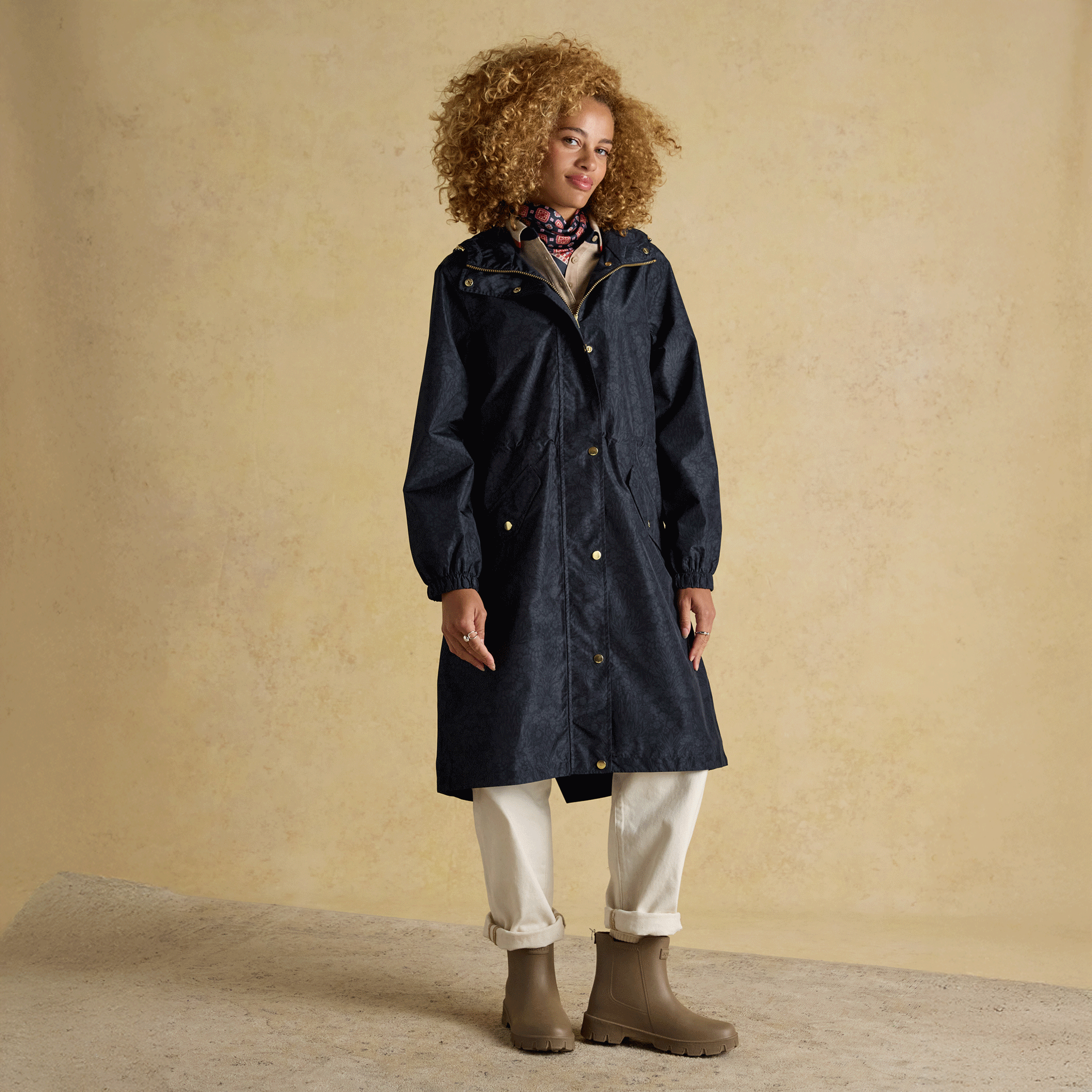 Joules Holkham Waterproof Packable Raincoat Navy