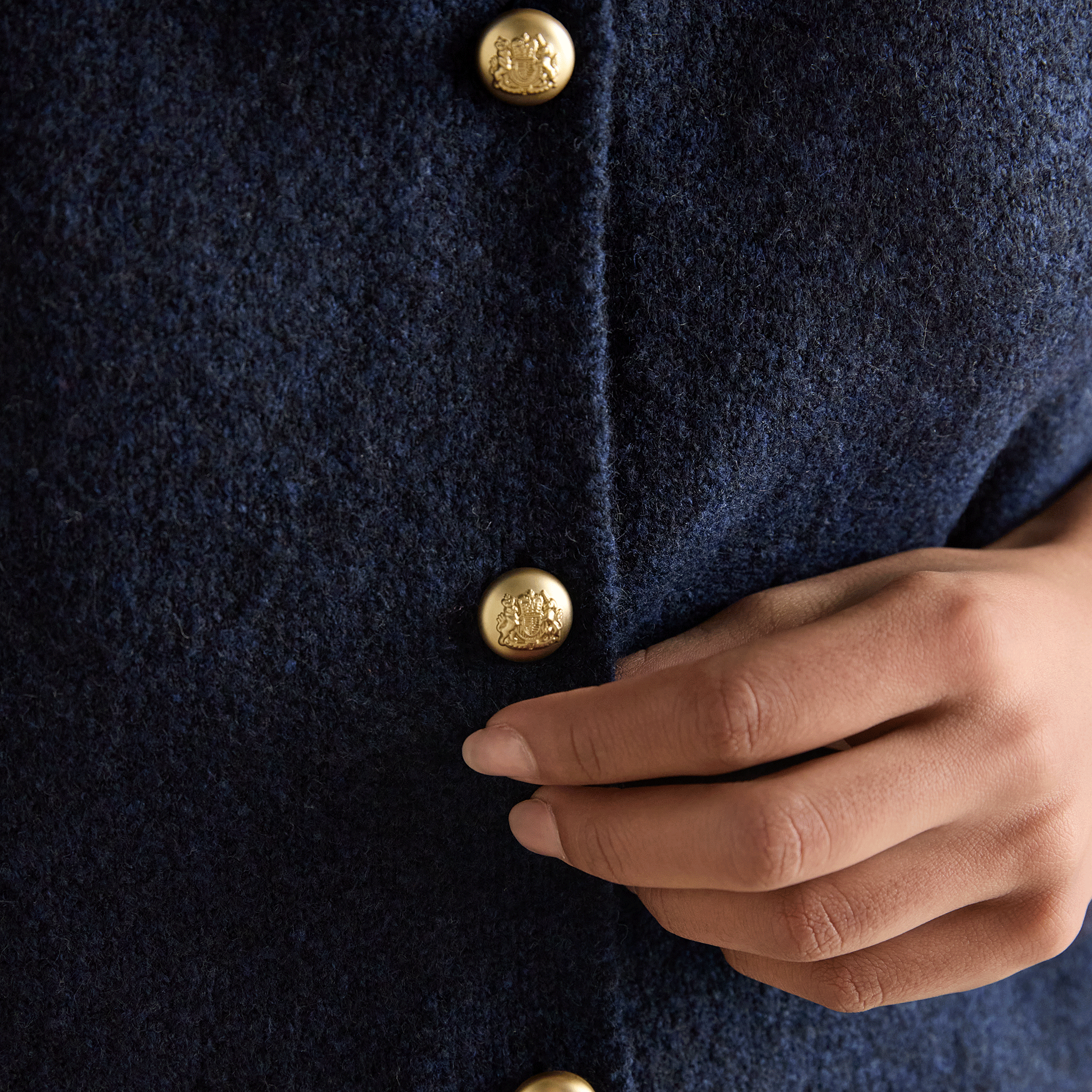 Joules Holly Button Through Knitted Vest Navy