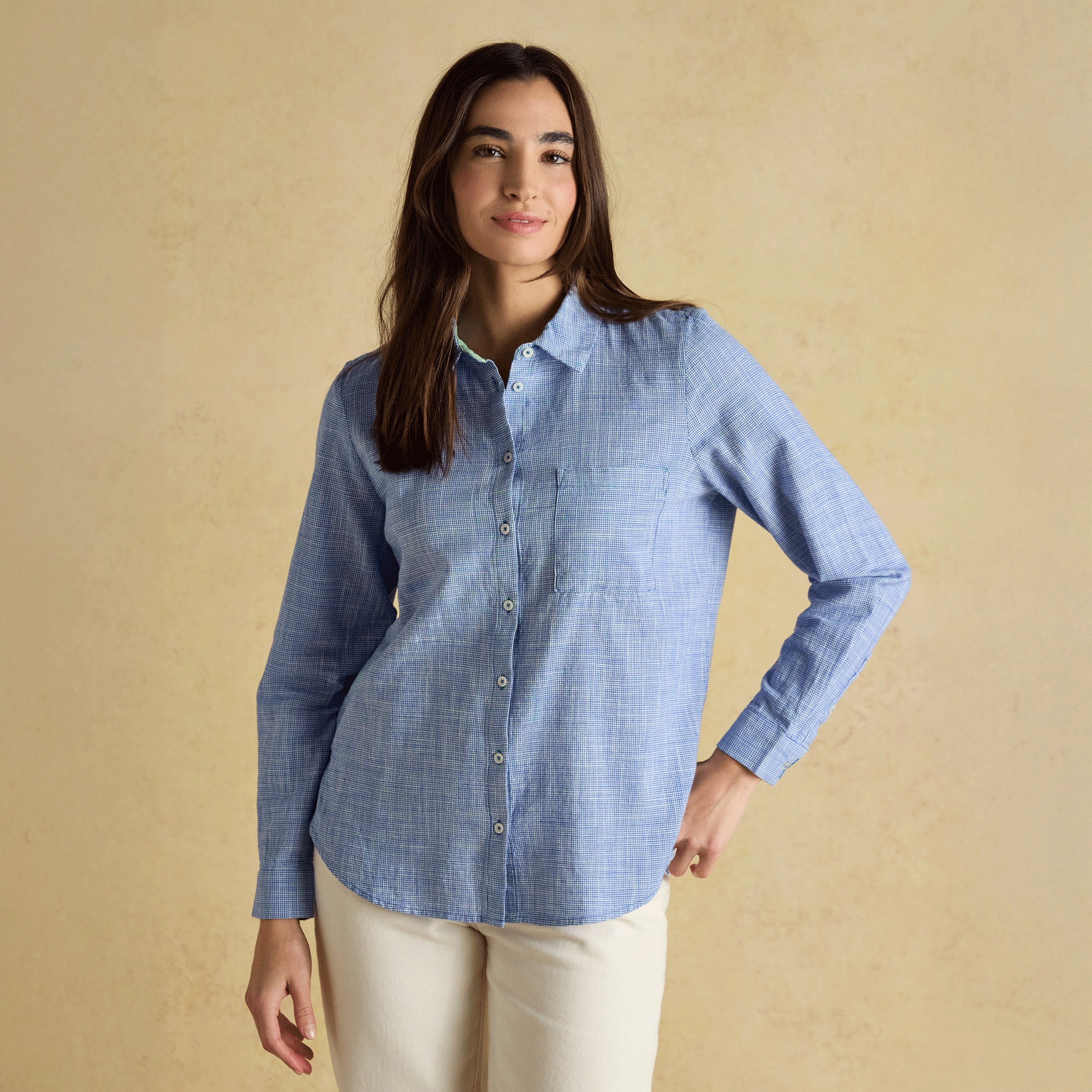 Joules Ida Long Sleeve Shirt in Blue