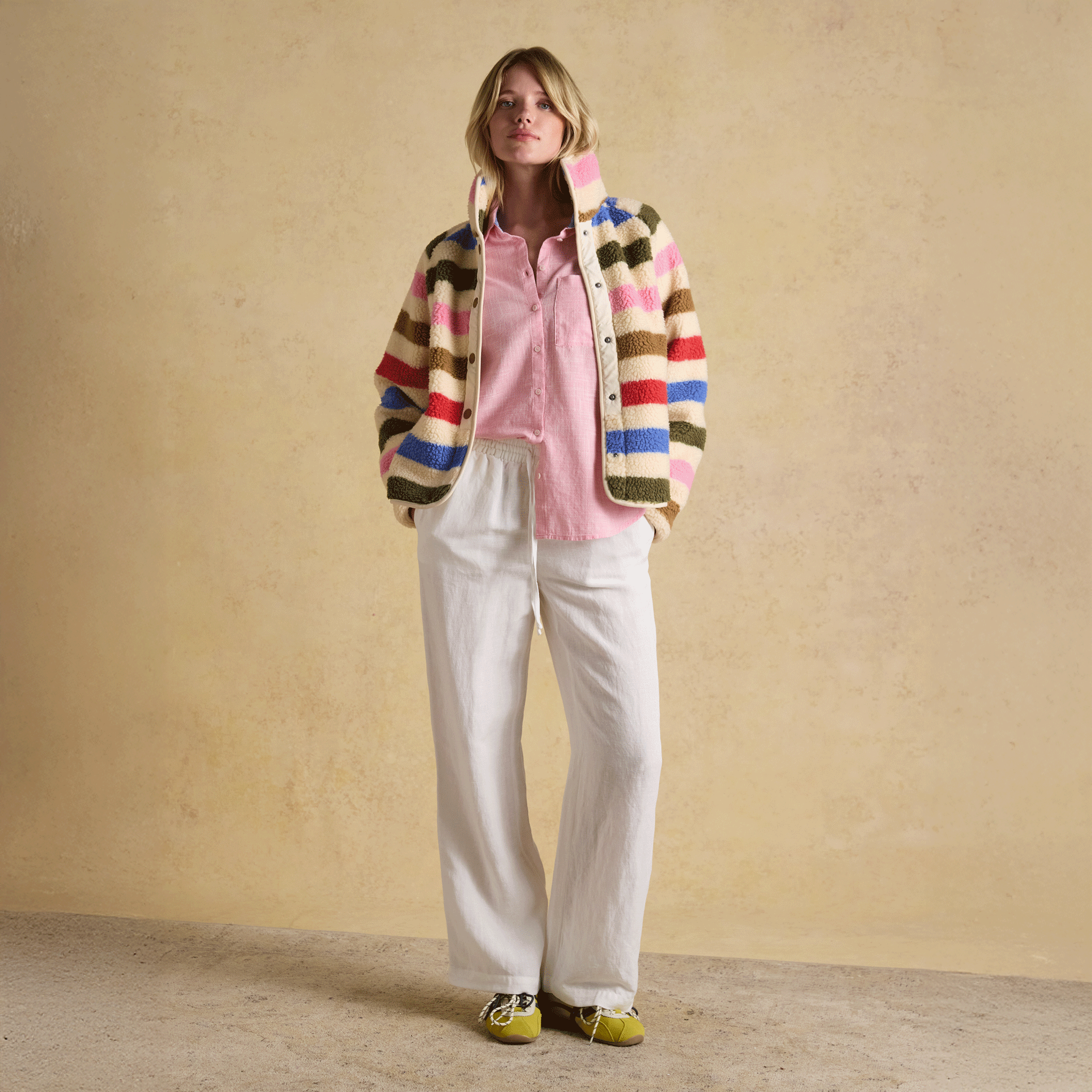 Joules Ida Long Sleeve Shirt in Pink