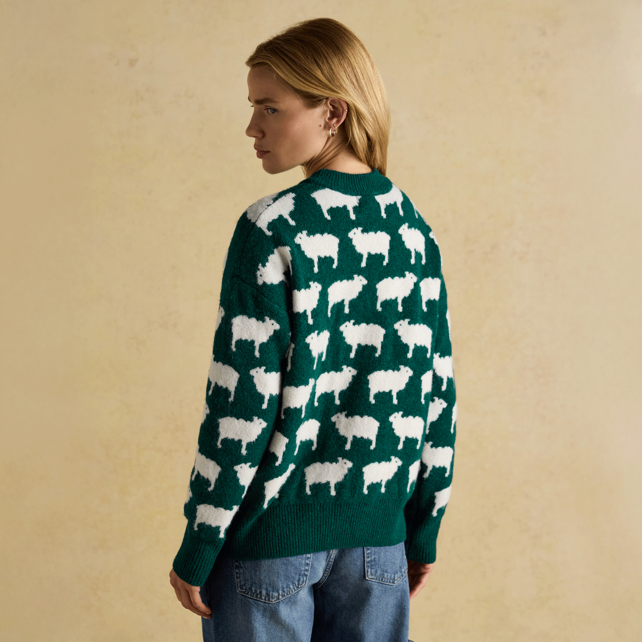 Joules Intarsia Knitted Fleece Navidad Relaxed Fit Crew Neck Jumper