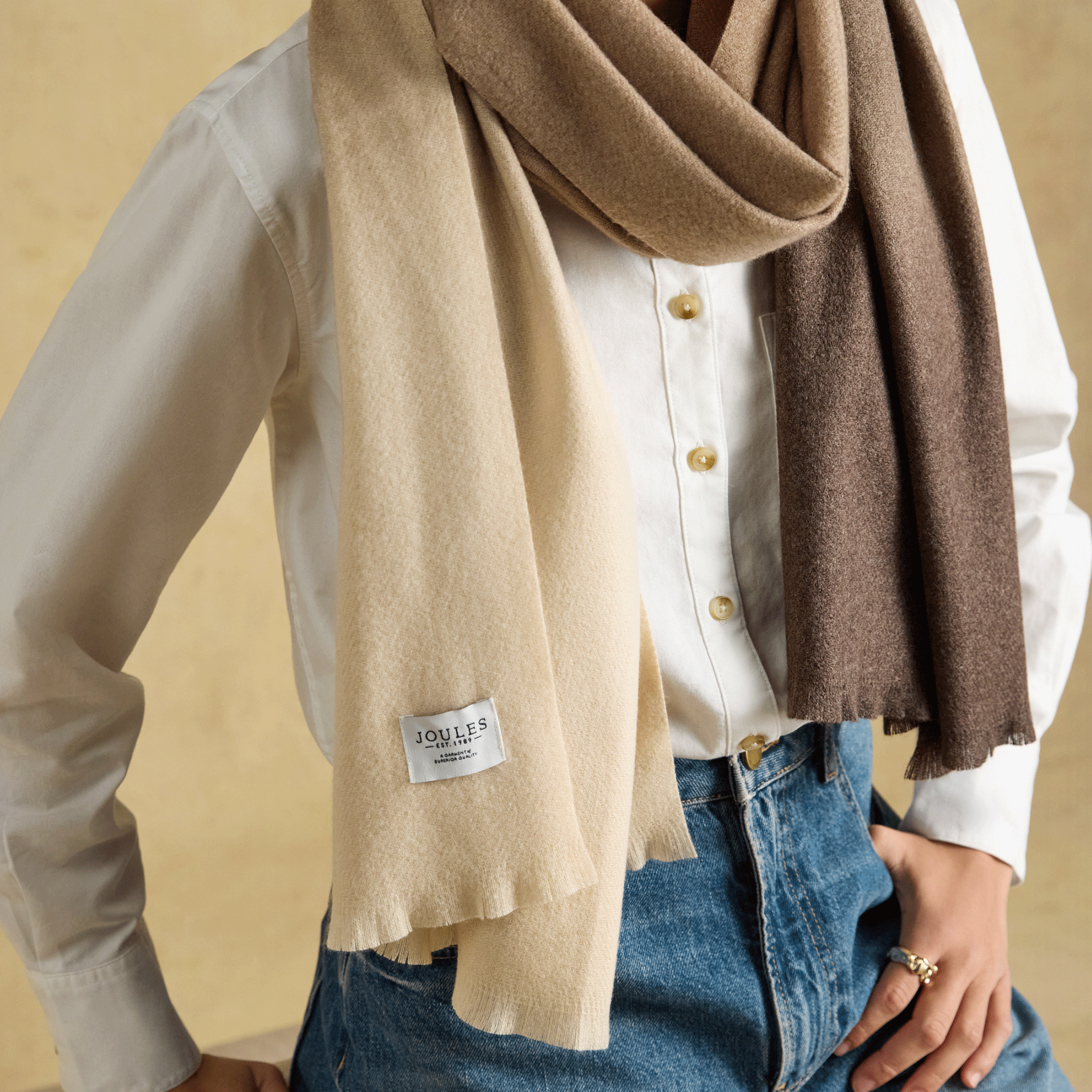 Joules Karina Ombre Scarf Brown