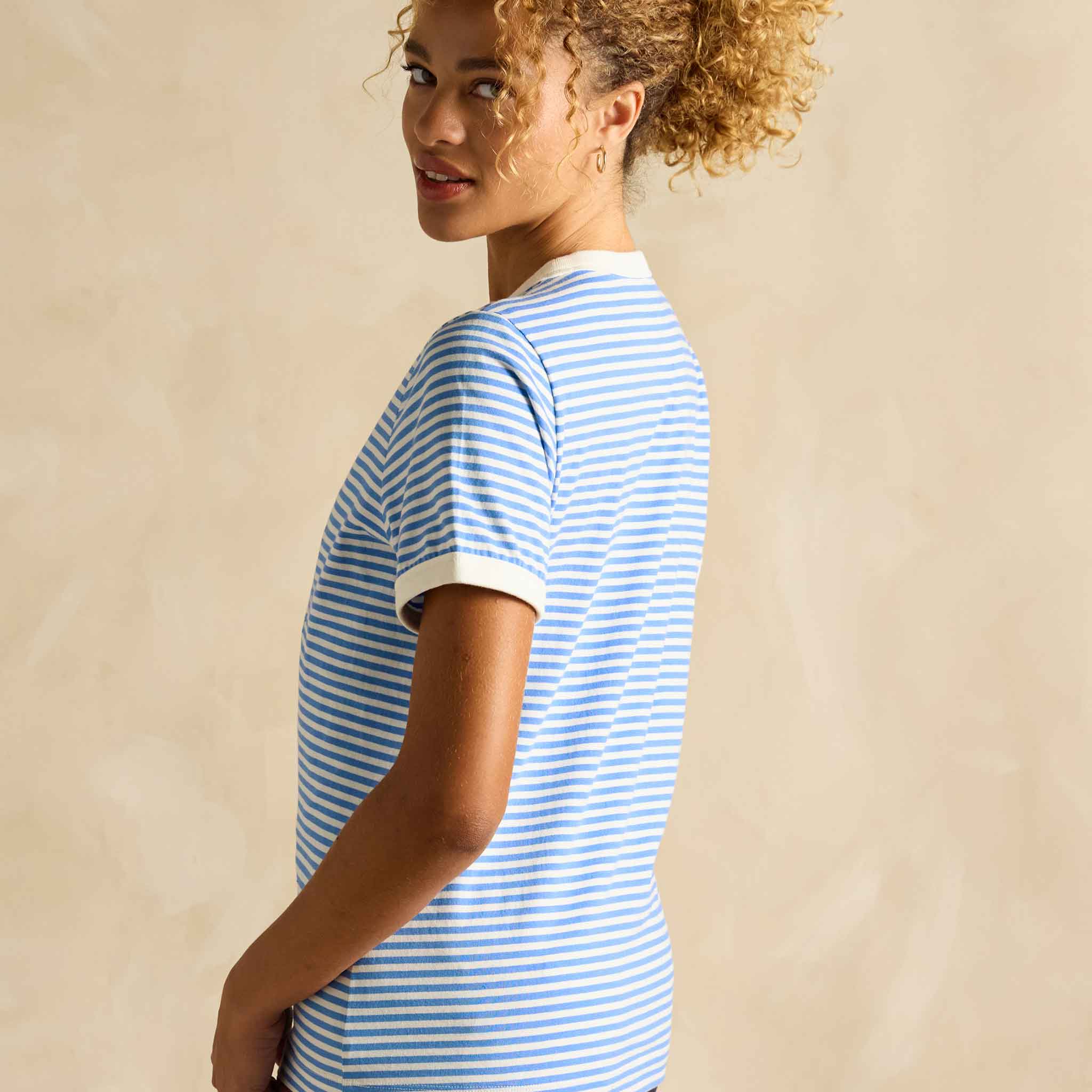 Joules Kitsford Embroidered T-Shirt Blue-White Stripe