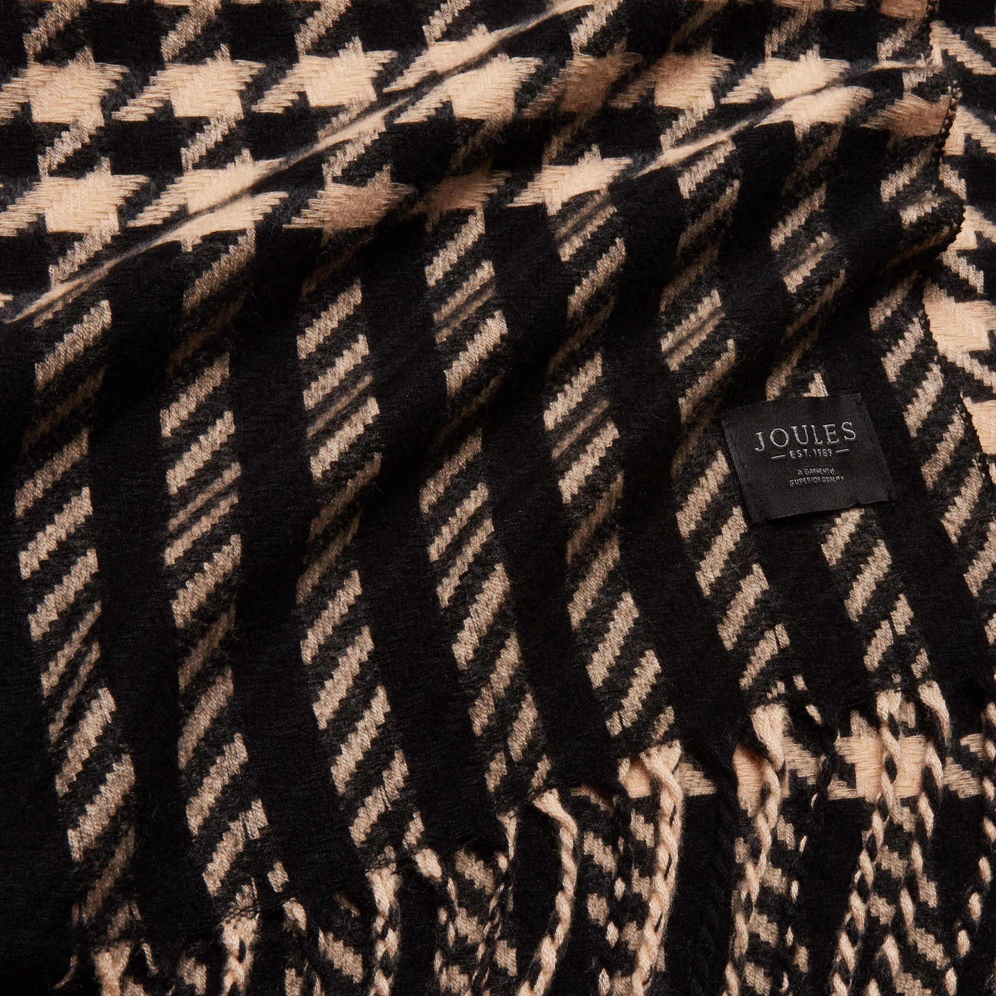 Joules Langtree Large Unisex Scarf Black-Tan