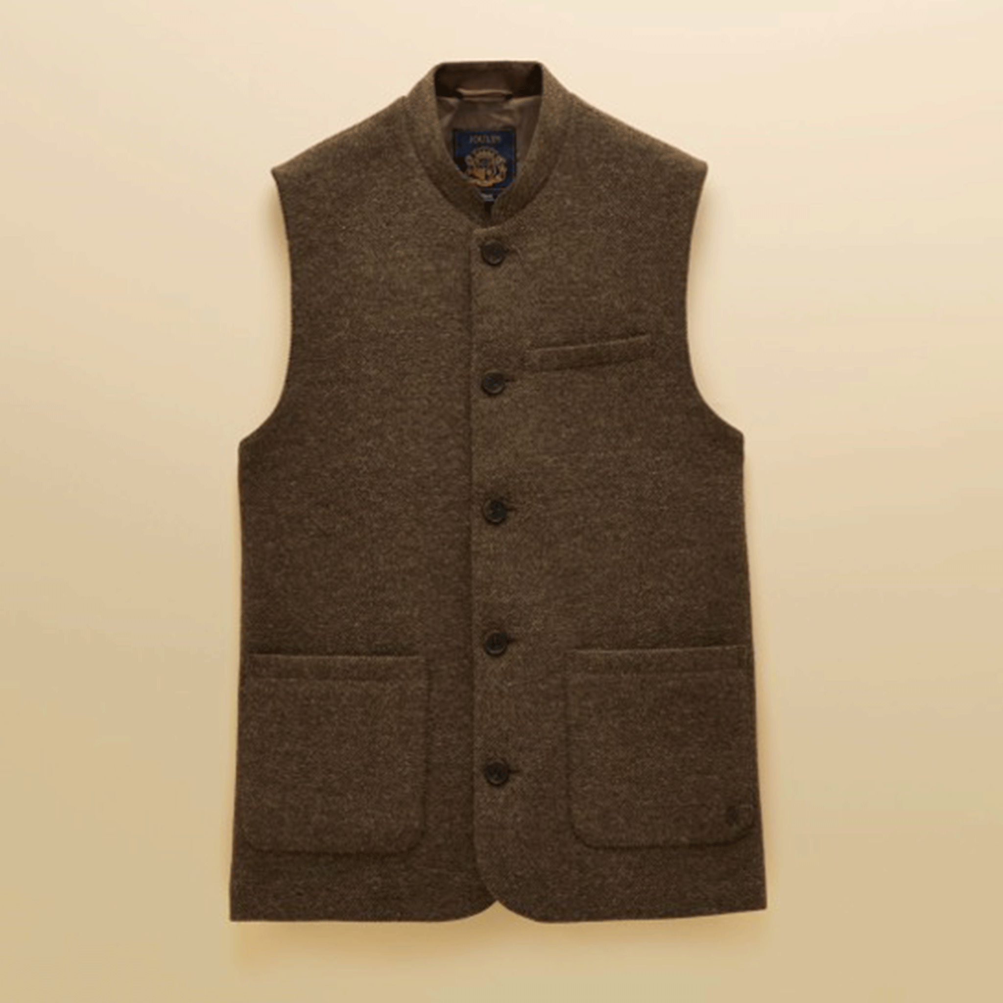 Joules Men's Tweed Gilet Brown