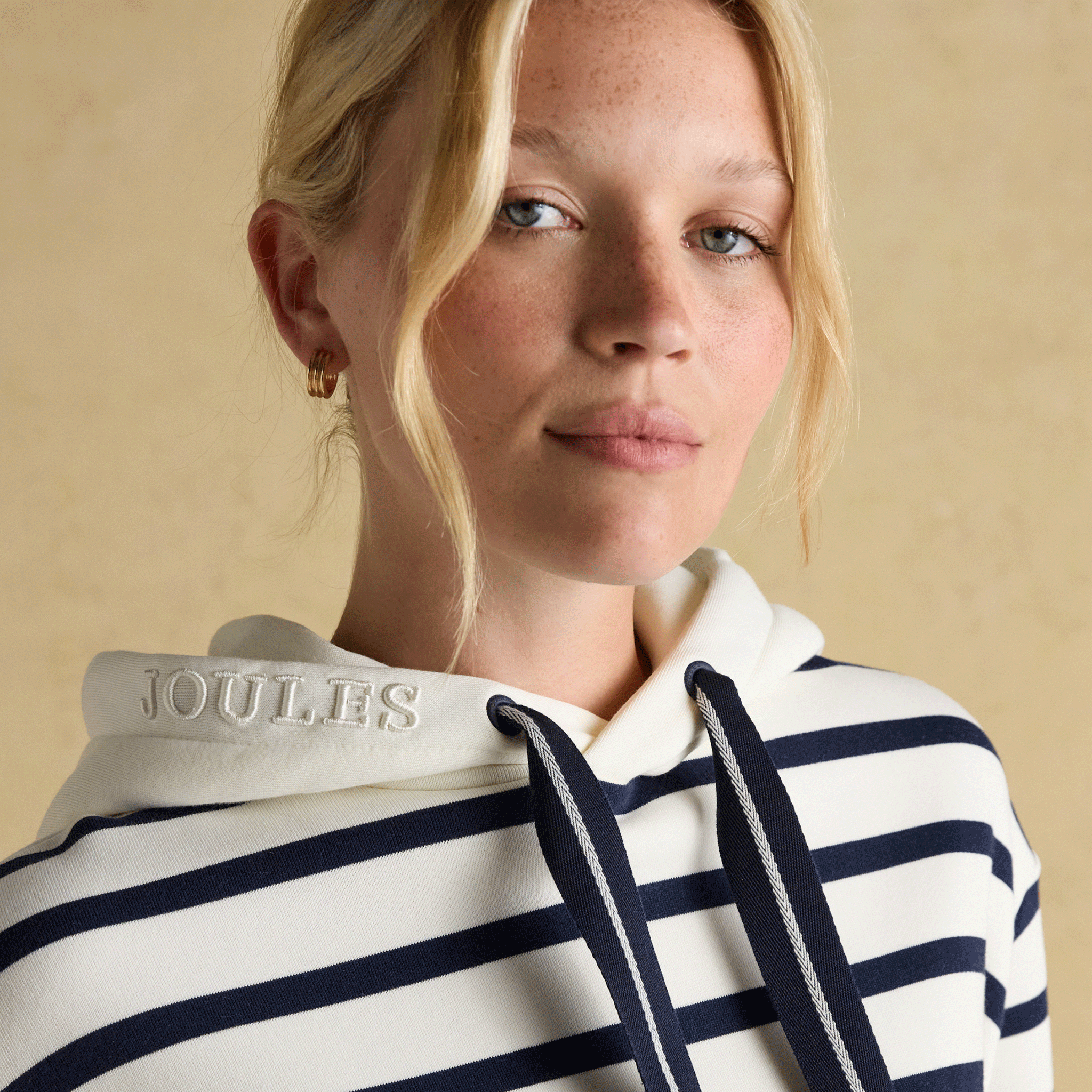 Joules Milbourne Cotton Blend Sweatshirt Cream-Navy Stripe