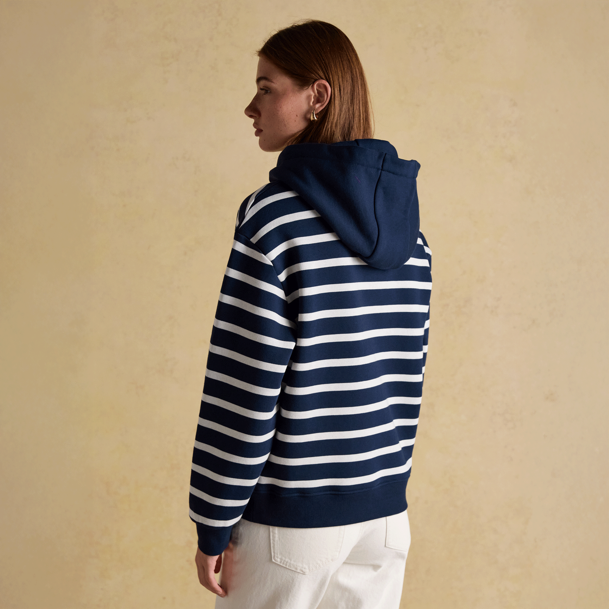 Joules Milbourne Cotton Blend Sweatshirt Navy-Cream Stripe