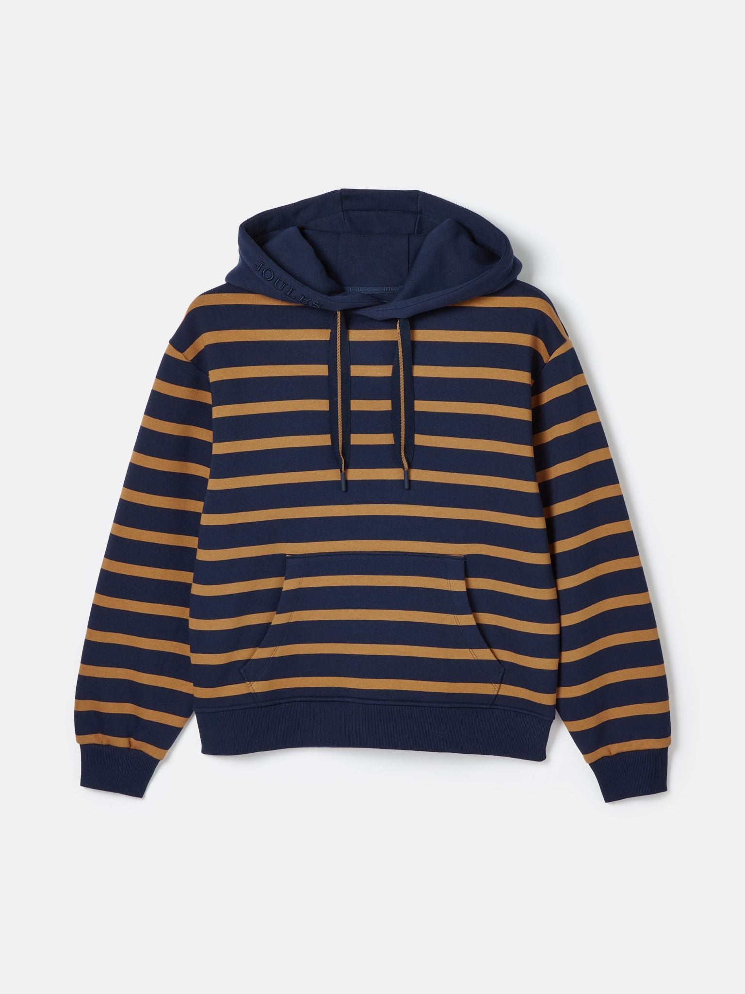 Joules Milbourne Embroidered Hoodie Navy-Tan Stripe 1