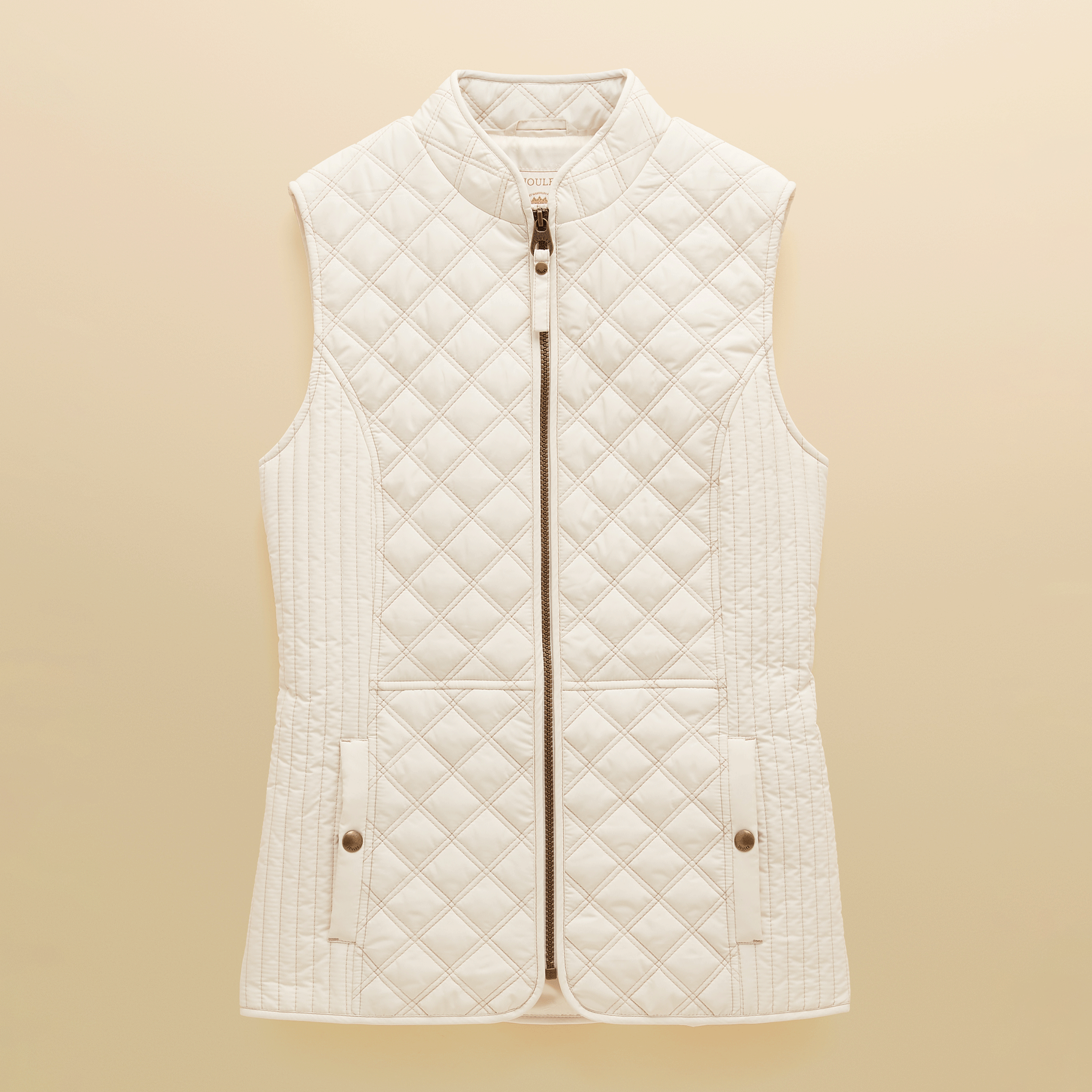 Joules Minx Showerproof Diamond Quilted Gilet Cream