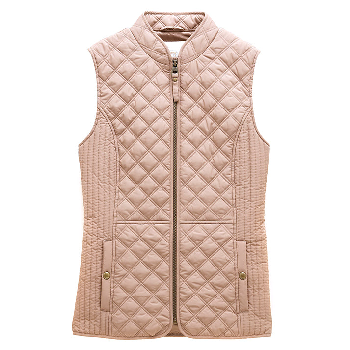 Joules Minx Showerproof Diamond Quilted Gilet Brown 1