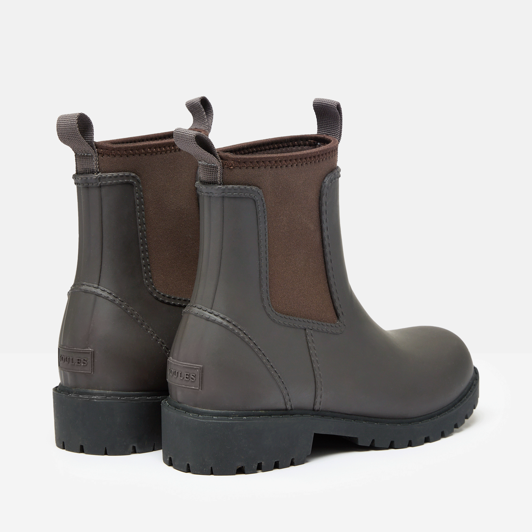 Joules Oakfield Short Neoprene Lined Ankle Wellies Chocolate Brown