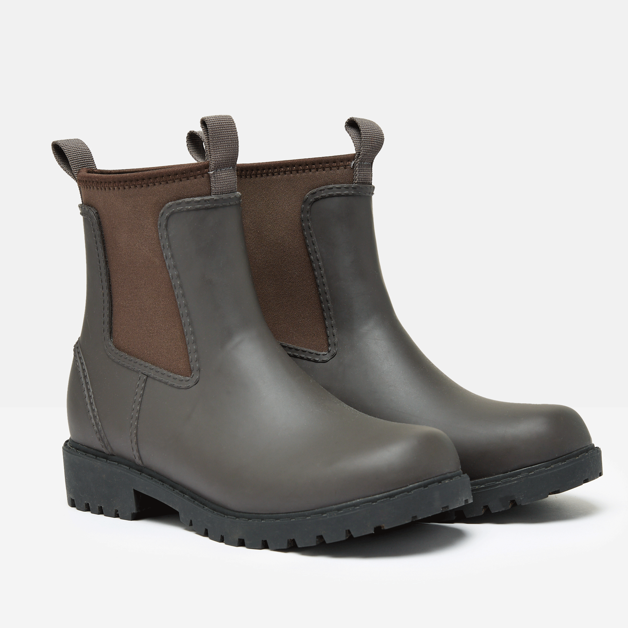 Joules Oakfield Short Neoprene Lined Ankle Wellies Chocolate Brown