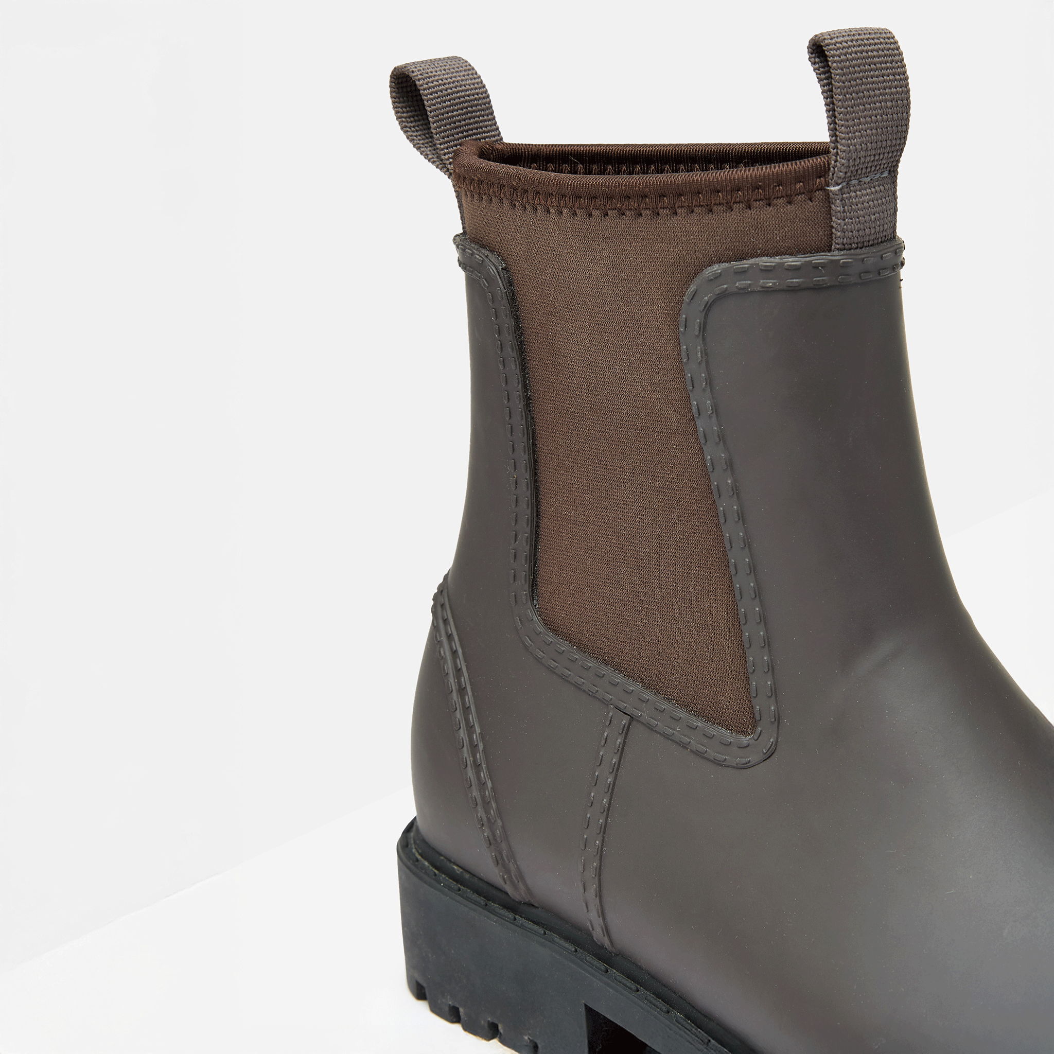 Joules Oakfield Short Neoprene Lined Ankle Wellies Chocolate Brown