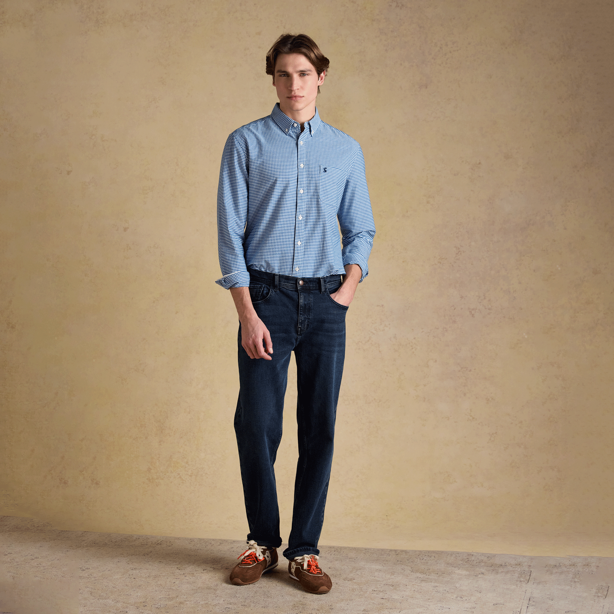 Joules Oxford Men's Classic Fit Checked Shirt Blue
