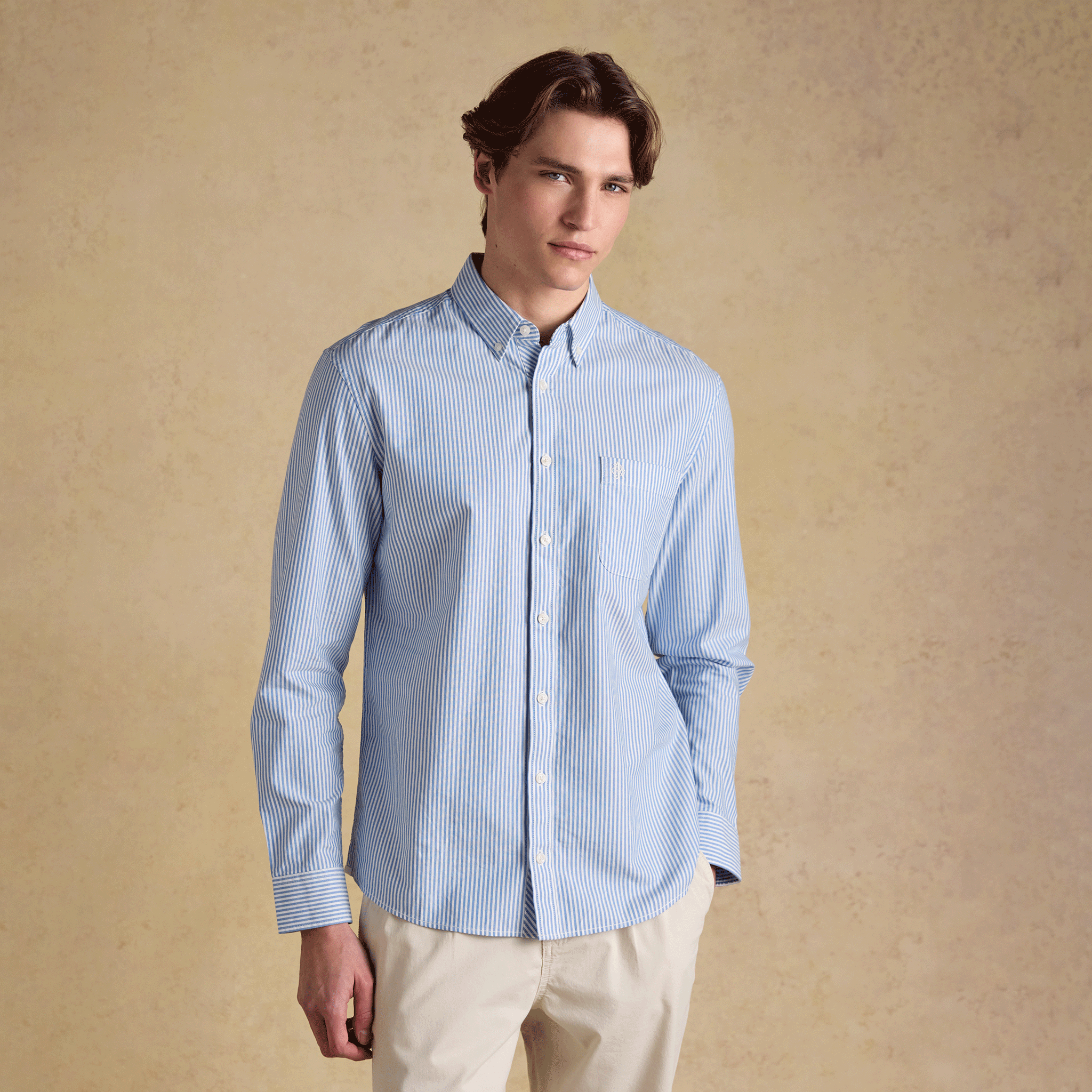 Joules Oxford Men's Classic Fit Striped Shirt Blue-White
