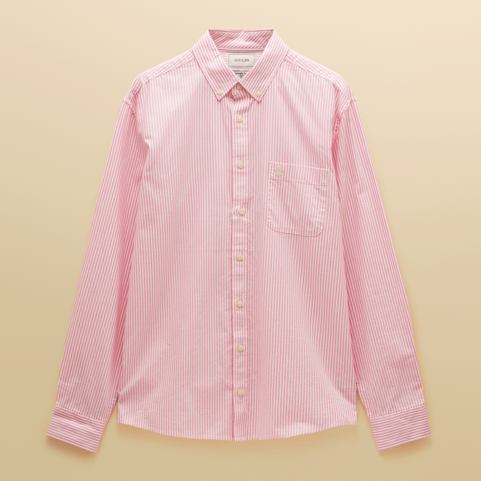 Joules Oxford Men's Classic Fit Striped Shirt Pink-White