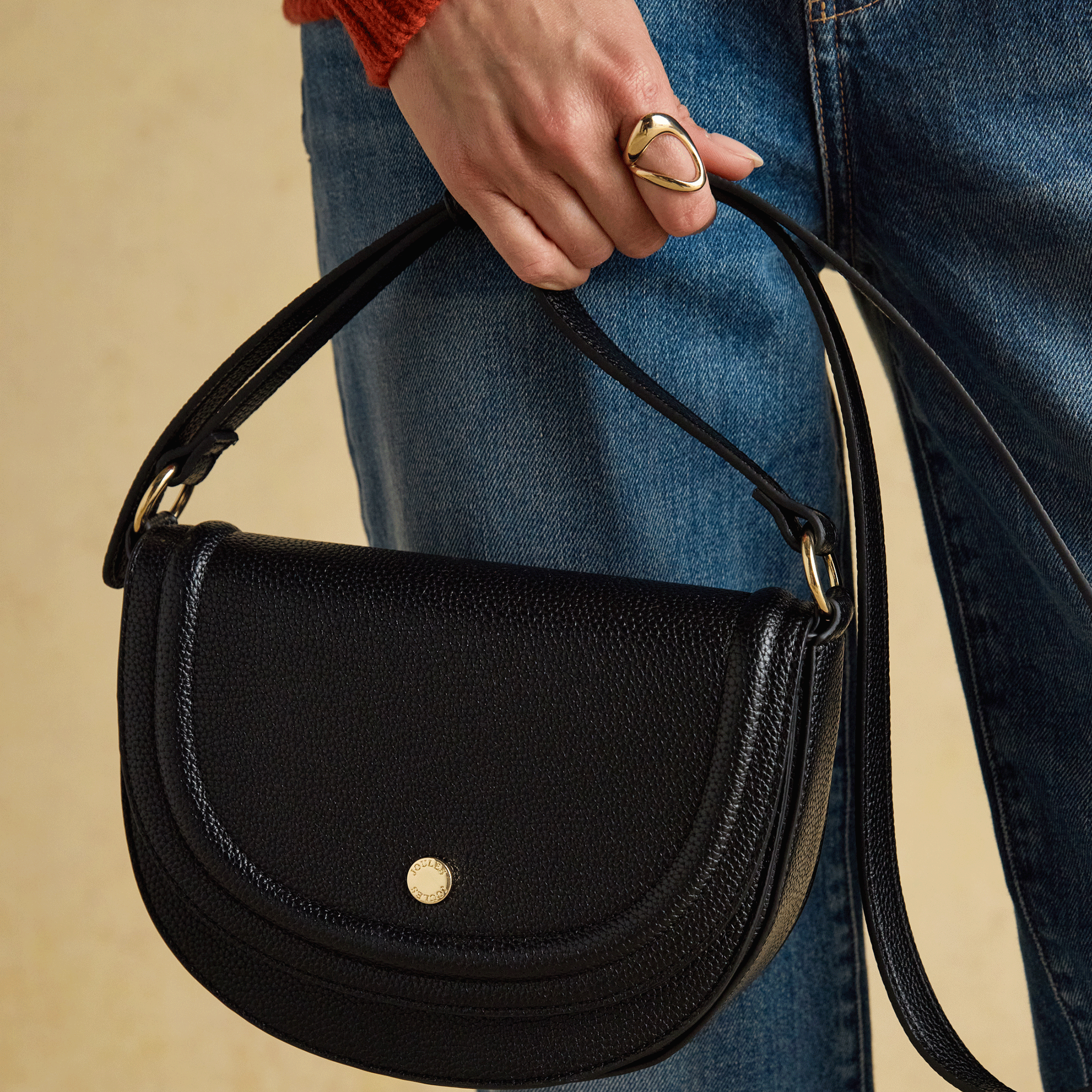 Joules Paloma Half Moon Cross Body Bag Black