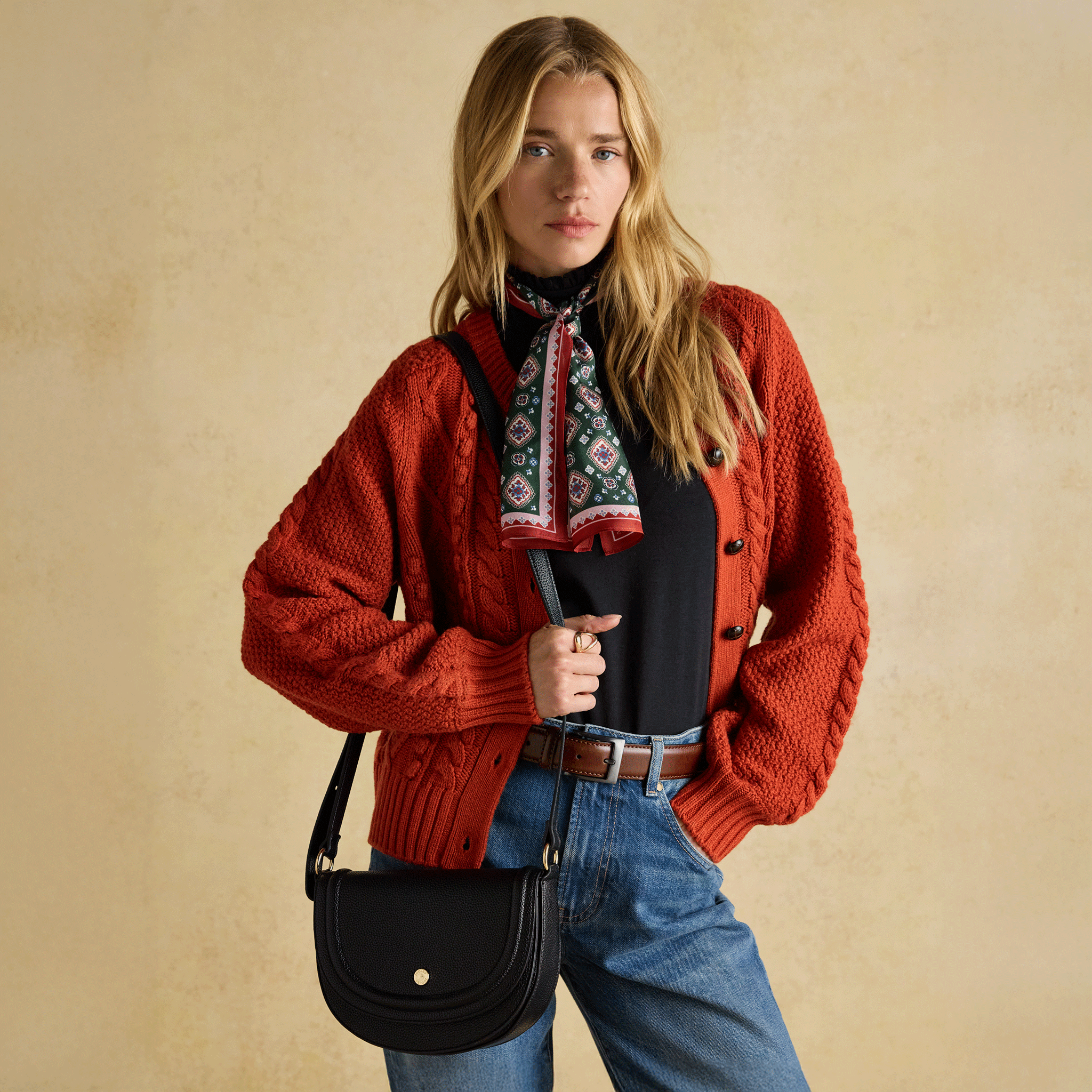 Joules Paloma Half Moon Cross Body Bag Black