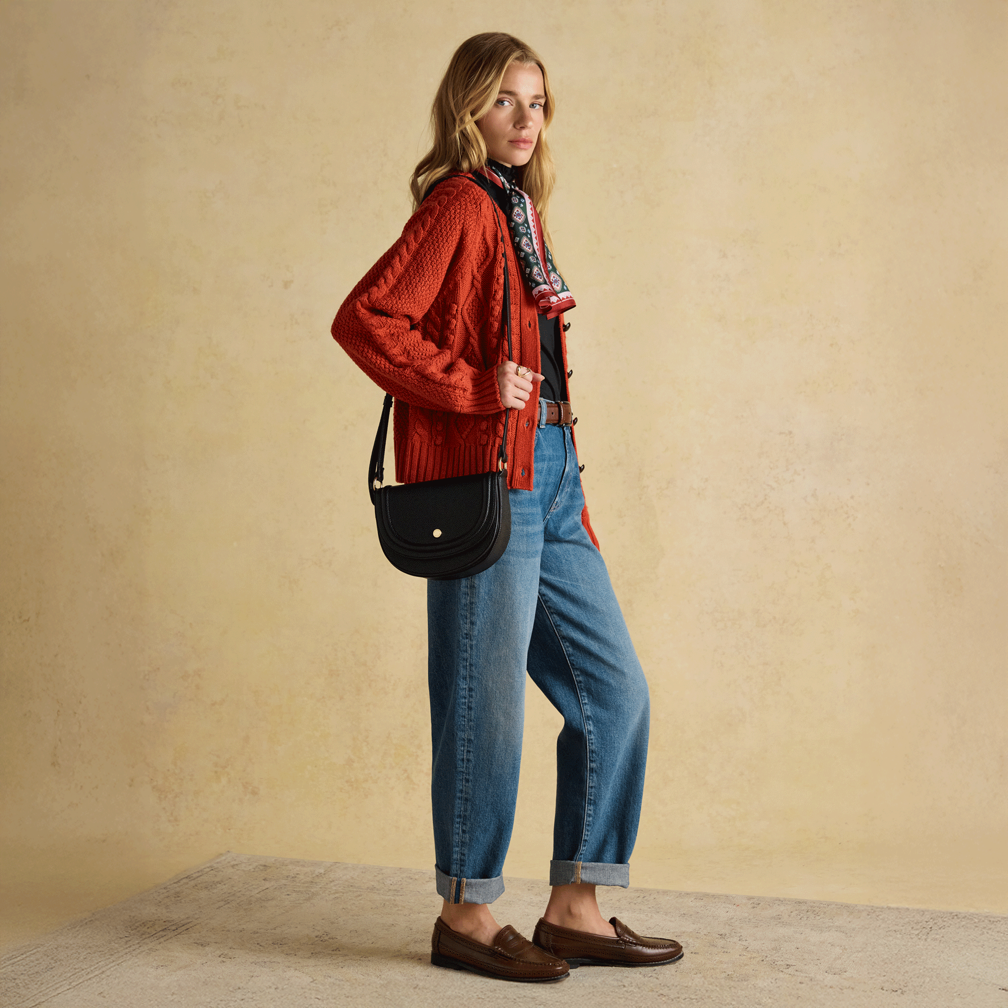 Joules Paloma Half Moon Cross Body Bag Black