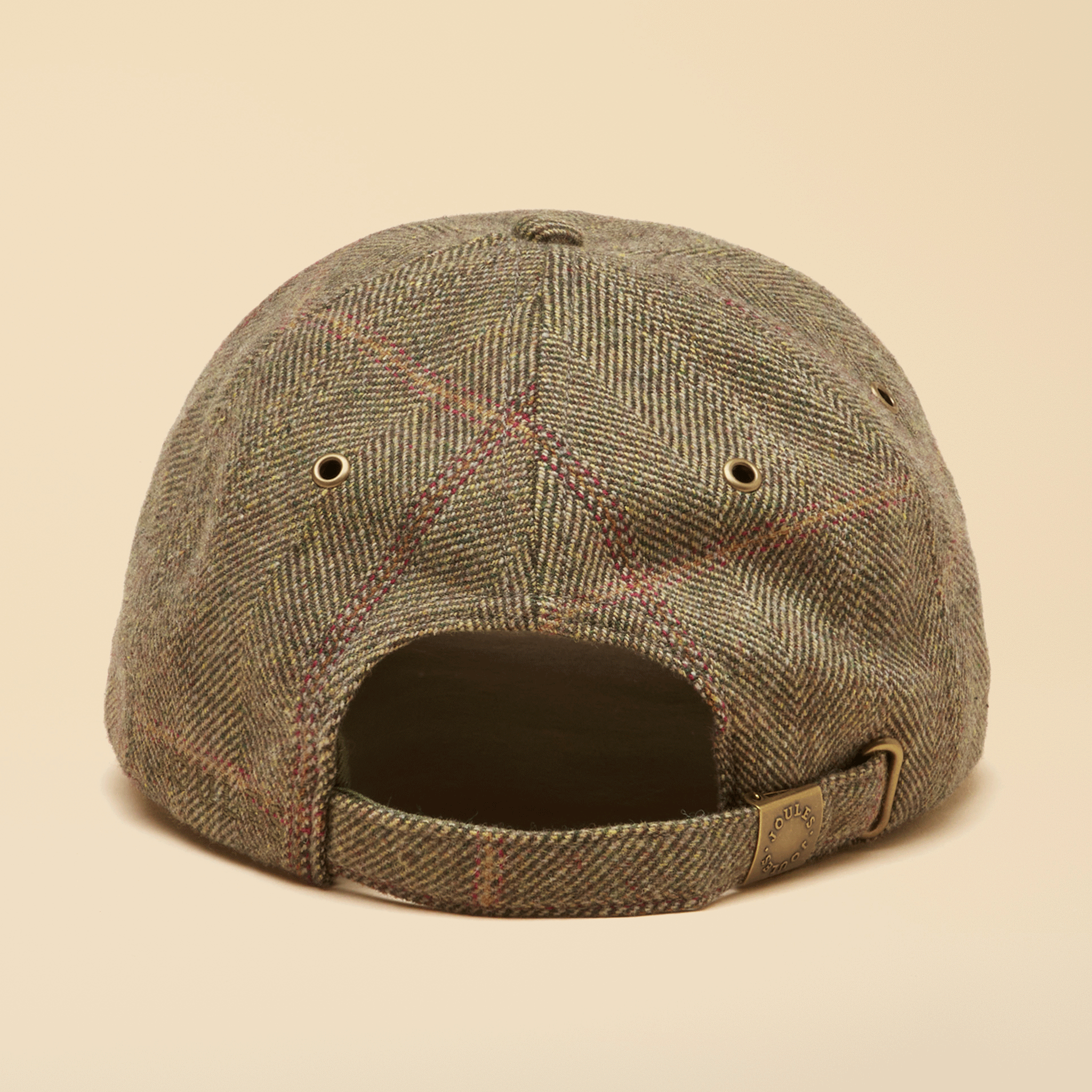 Joules Perry Tweed Baseball Cap Khaki