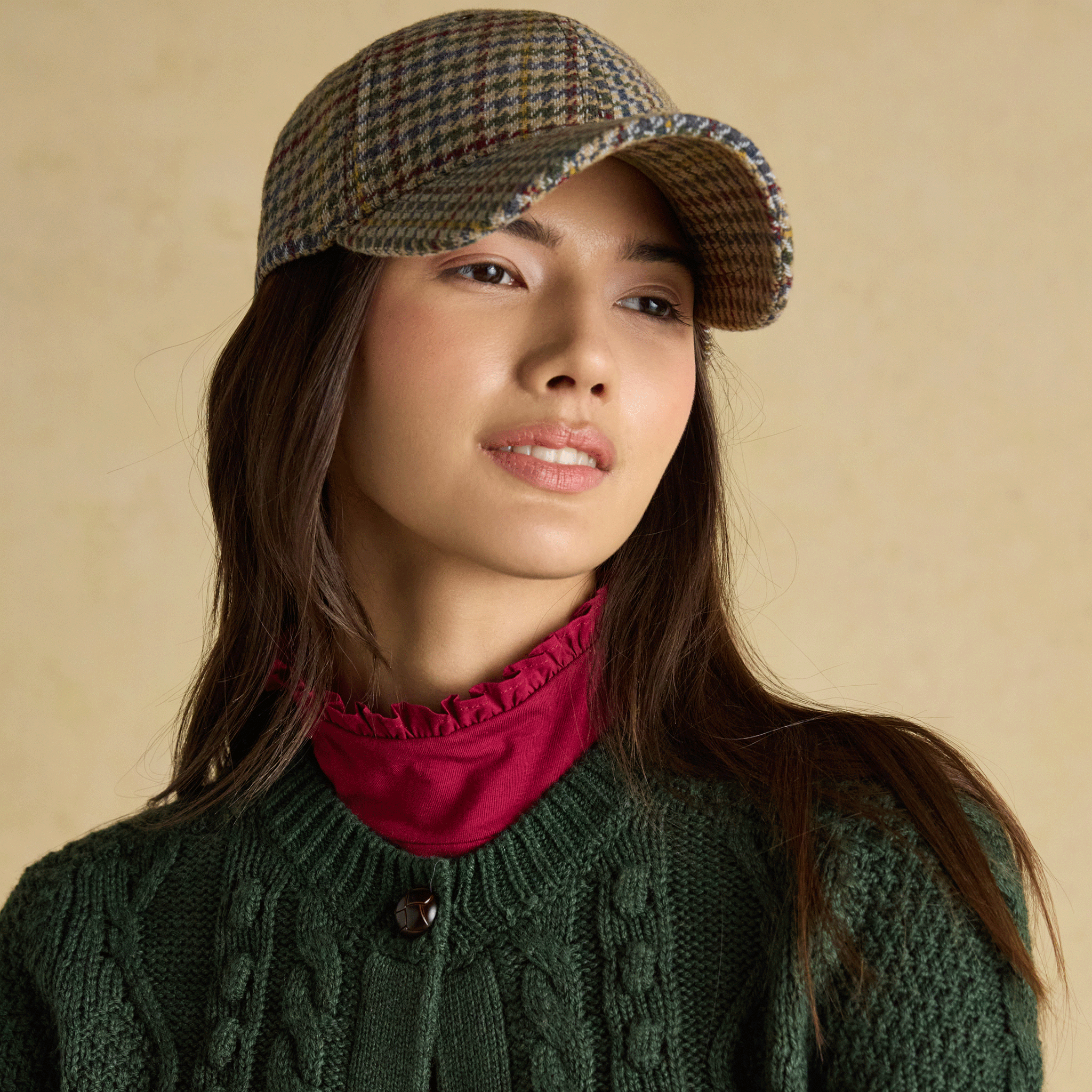 Joules Perry Unisex Multi Tweed Baseball Cap