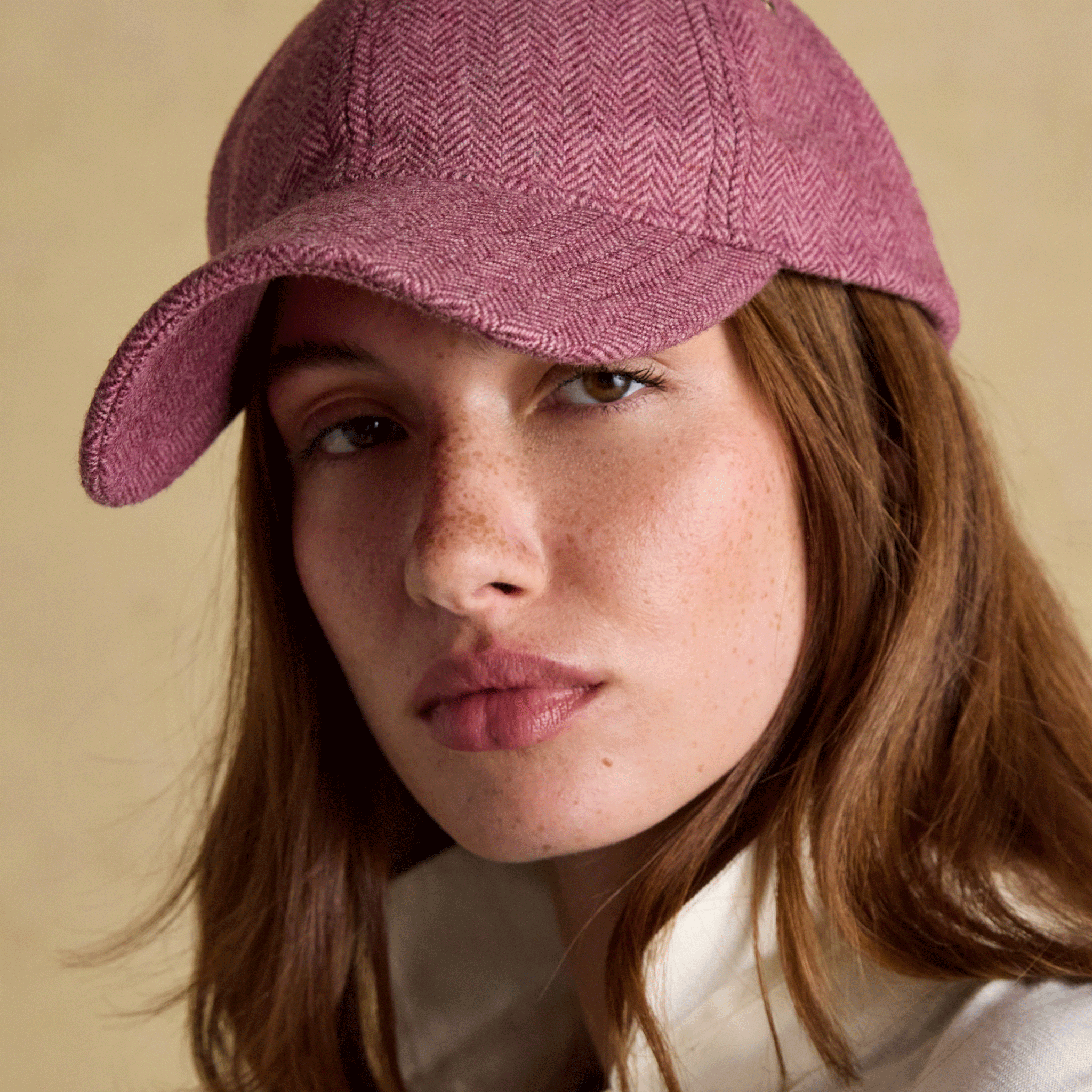 Joules Perry Unisex Plum Purple Tweed Baseball Cap