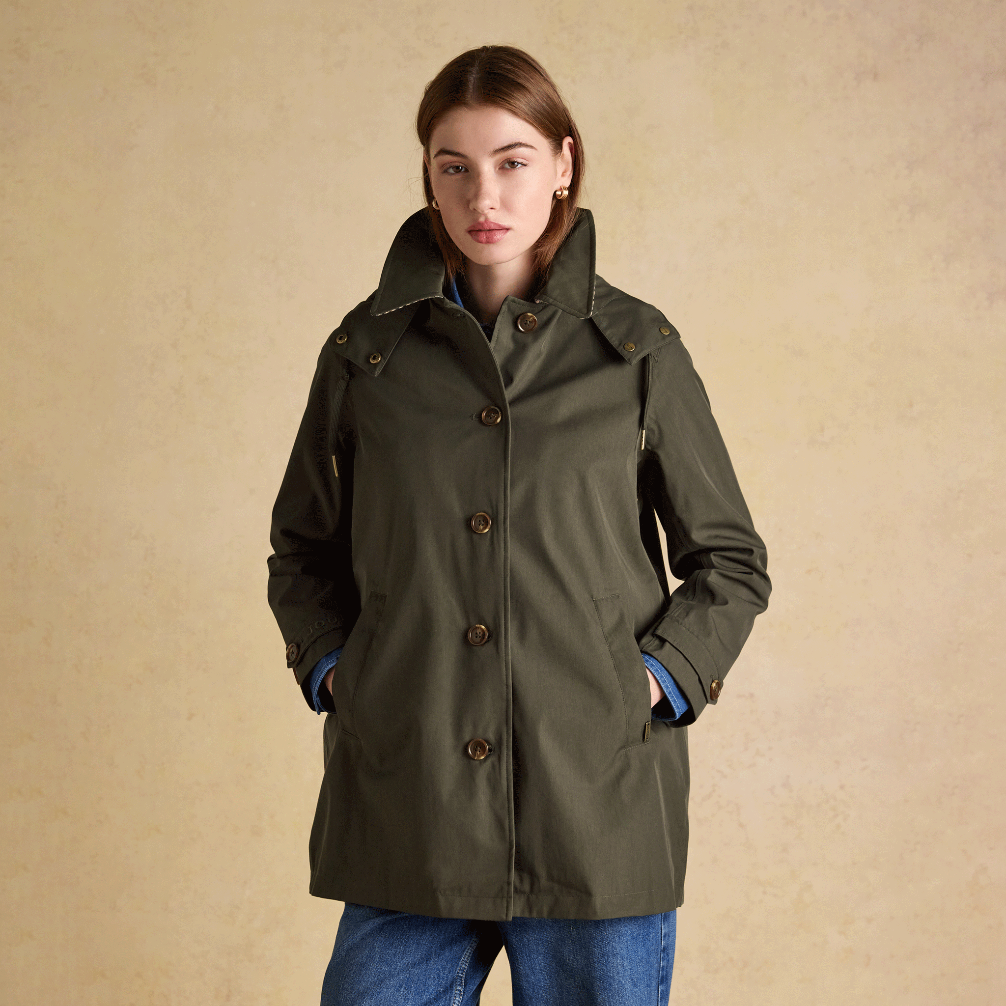 Joules Rainmore Waterproof Jacket in Khaki Green